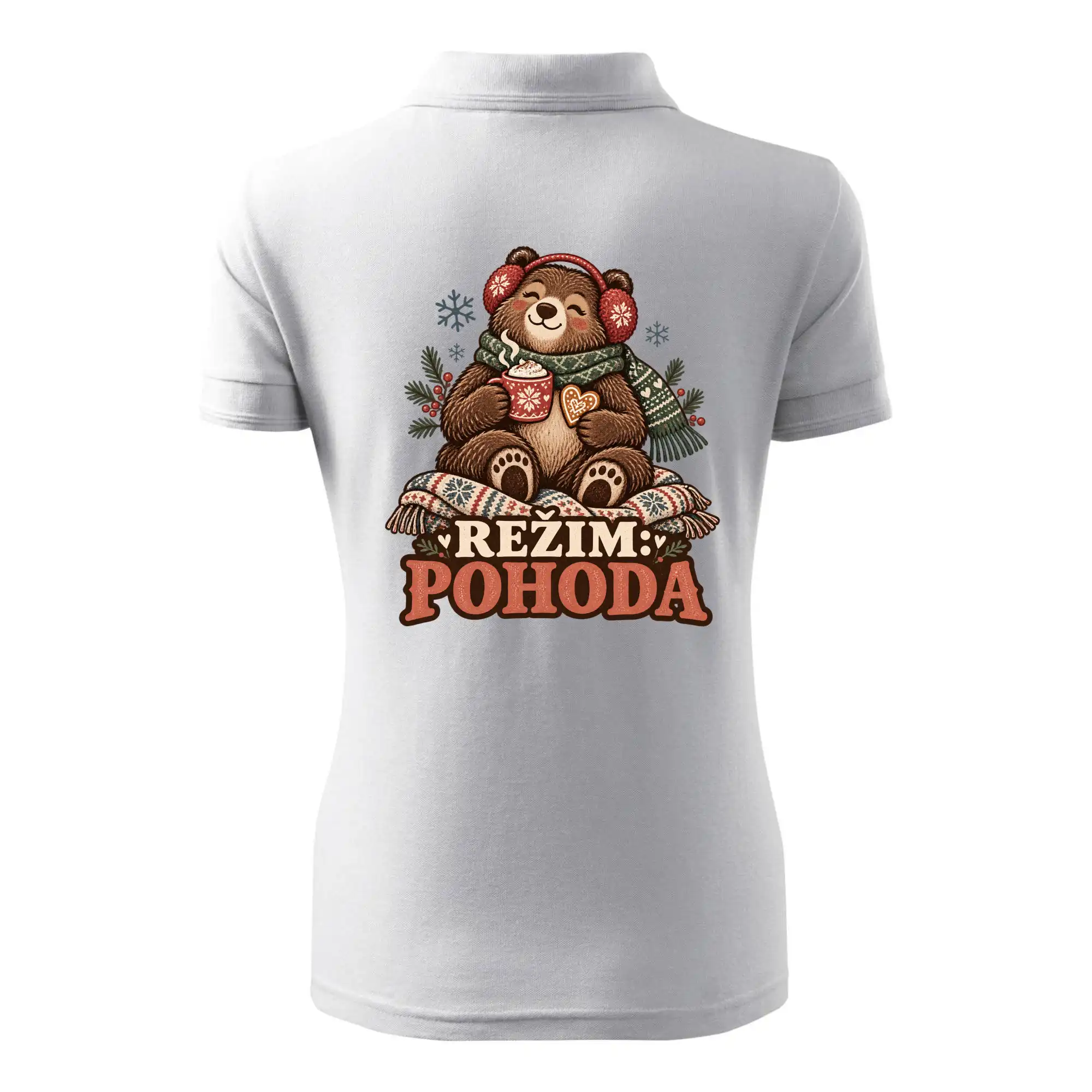 Rodinná vánoční trička - Režim pohoda zimní medvědice máma