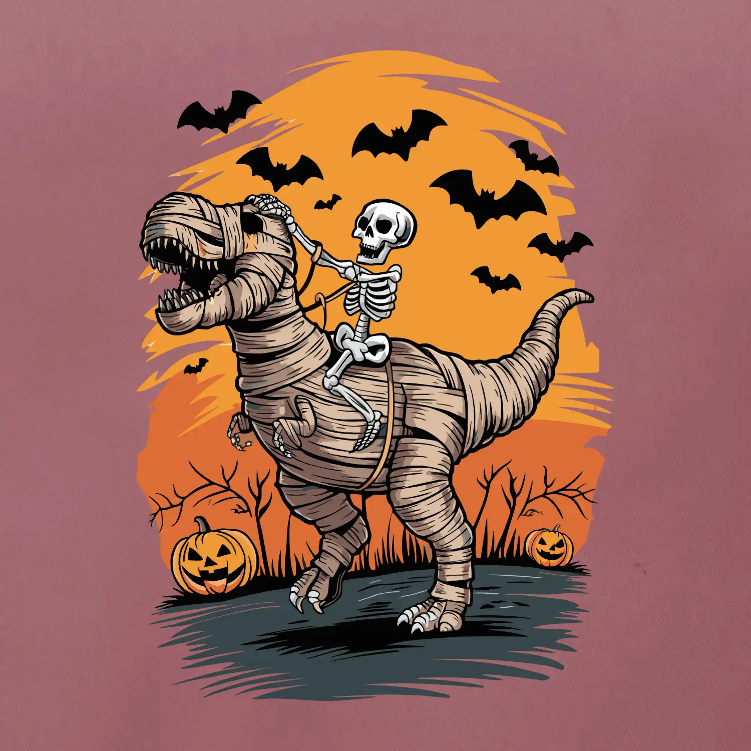 Halloween - dinosaurus a kostra