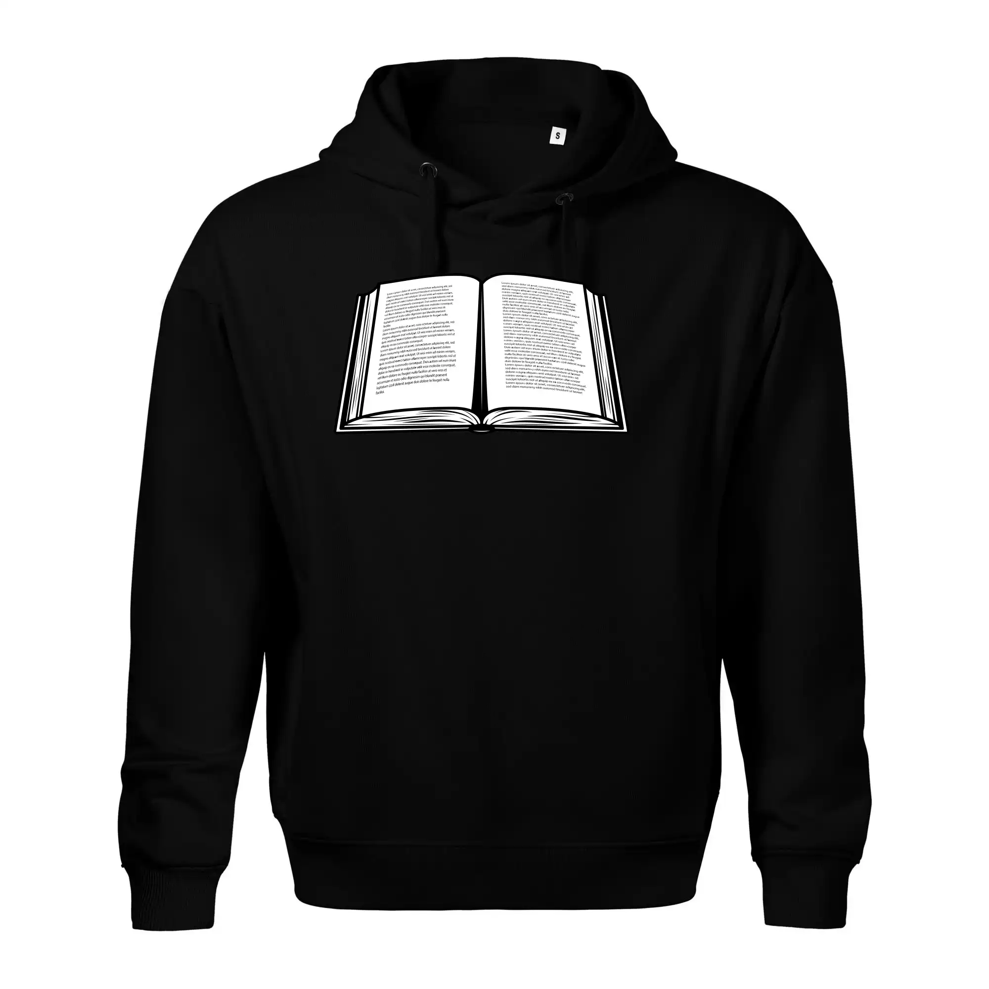 Kniha černobílá otevřená s textem