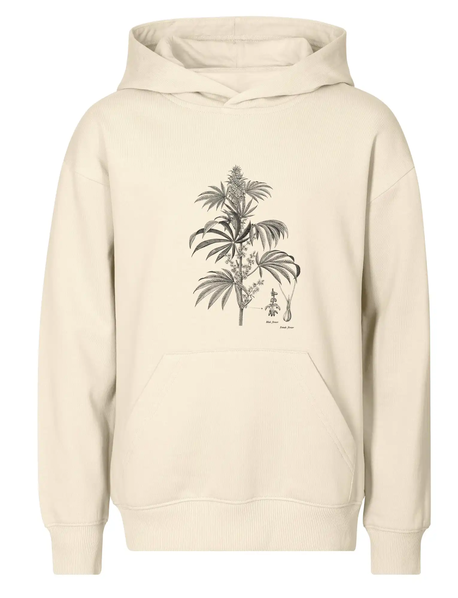 Konopí kytka černobílá