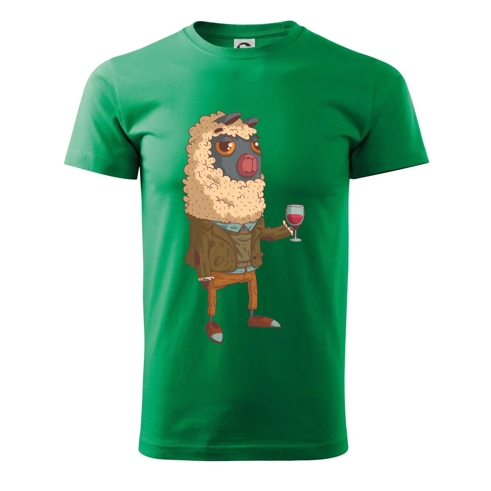 Alpaka s vínem muž