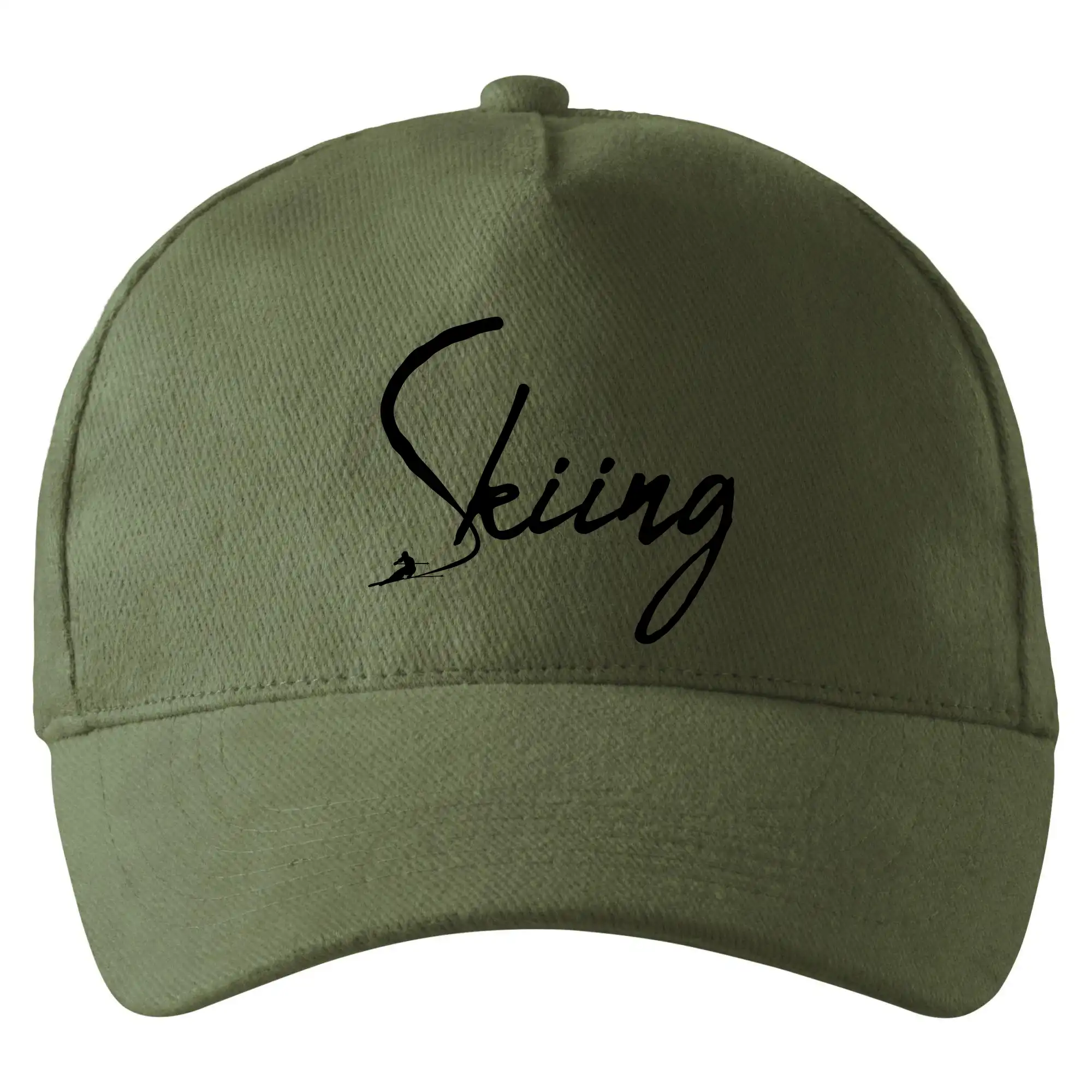 Skiing nápis lyžař