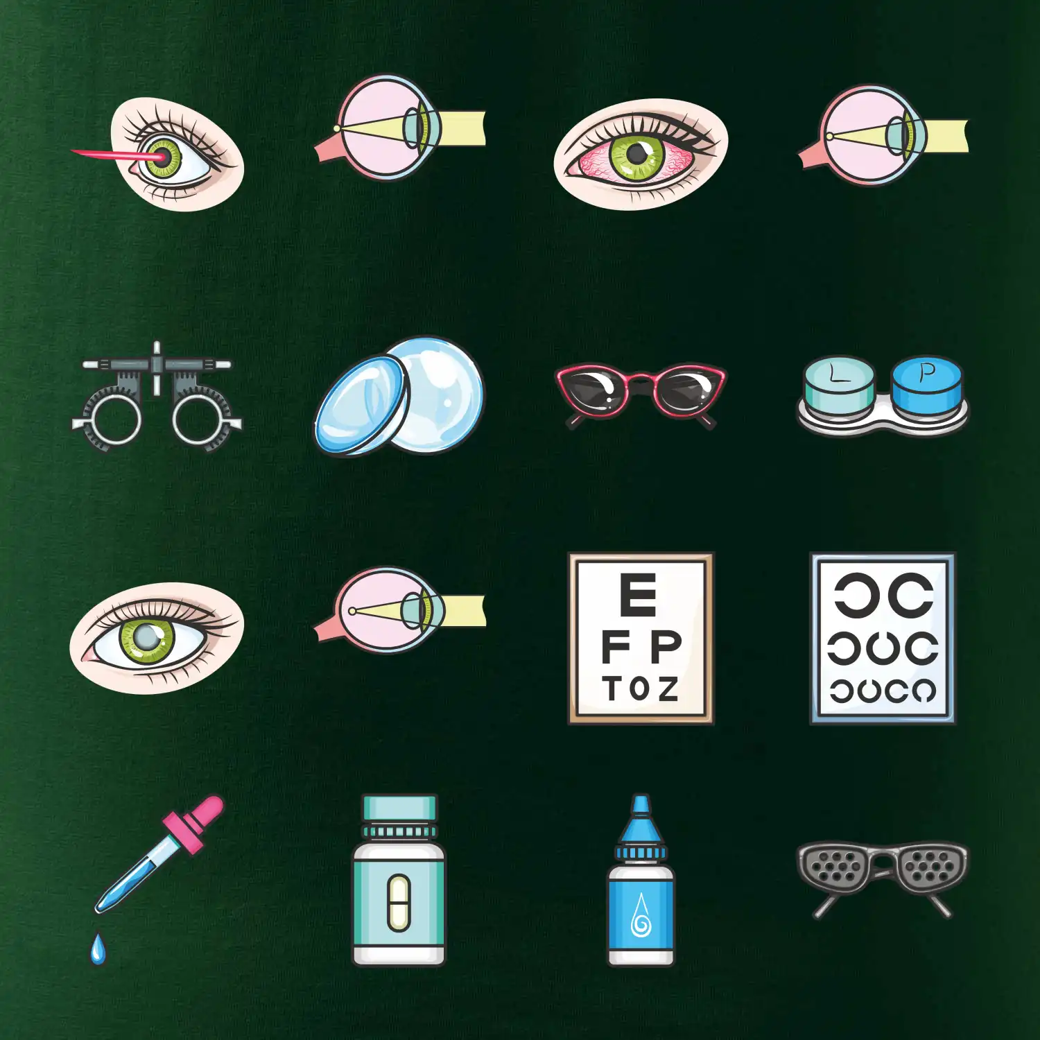 Oční lékař ikony