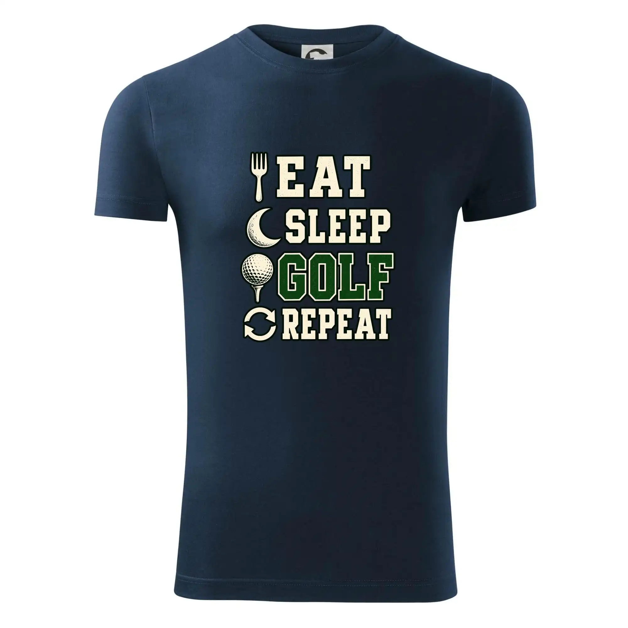 Eat sleep golf repeat typografie