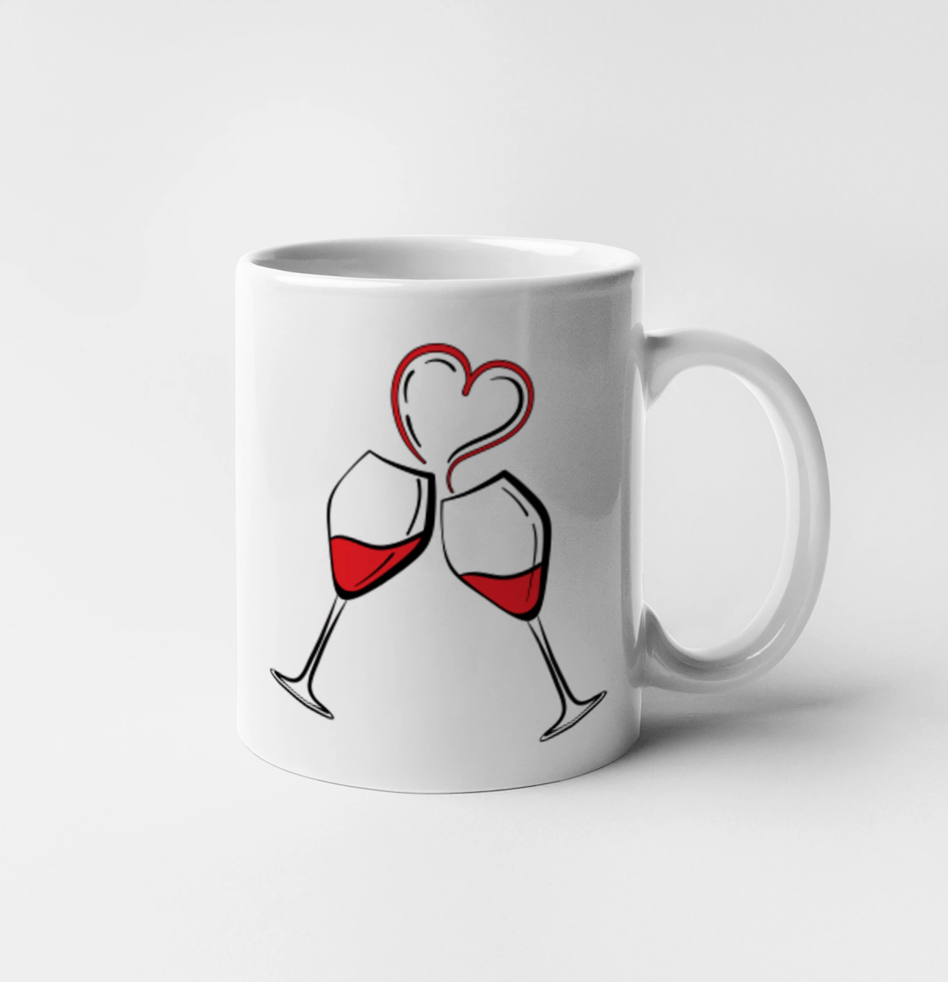 Víno je láska jednoduchý nákres