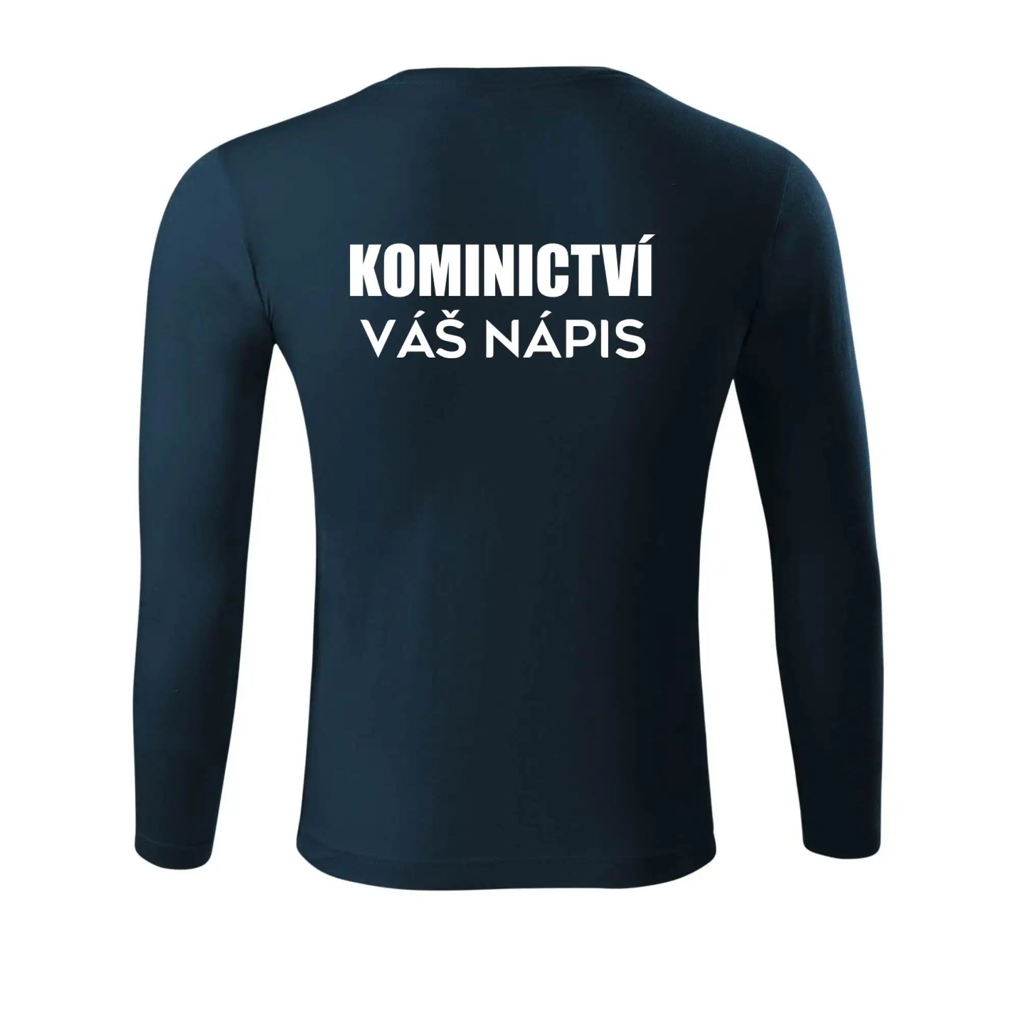 Kominík logo + nápis na zádech