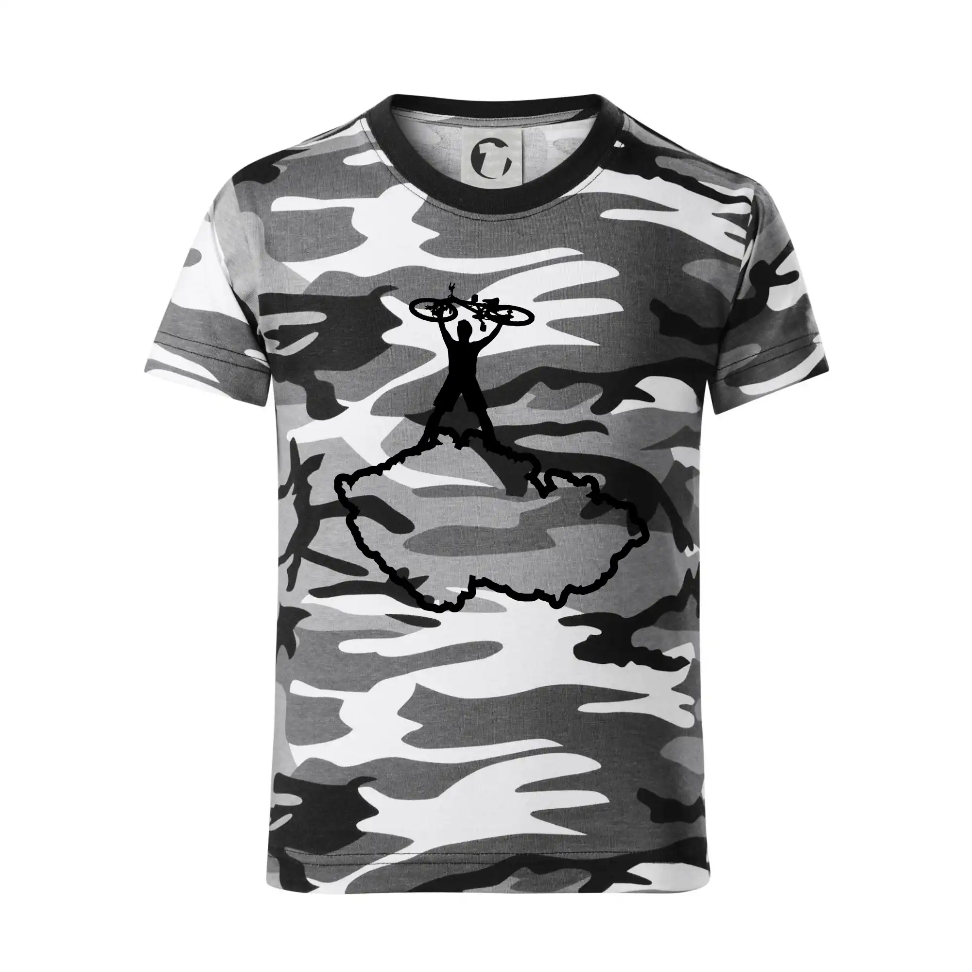 Mapa ČR - cyklista na prsou