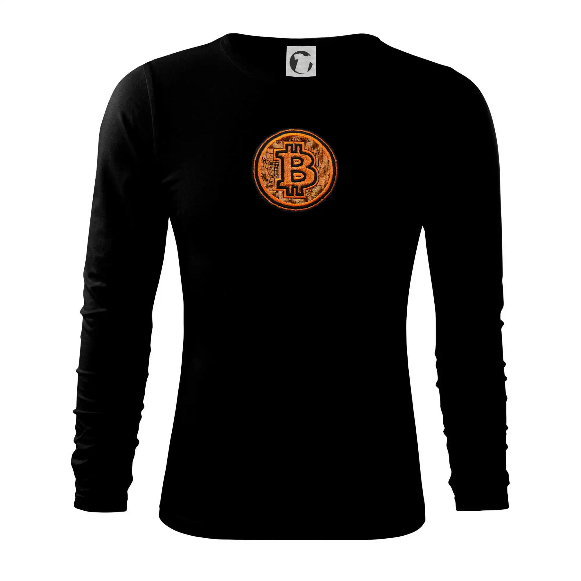 Logo bitcoin ve vyšívaném stylu