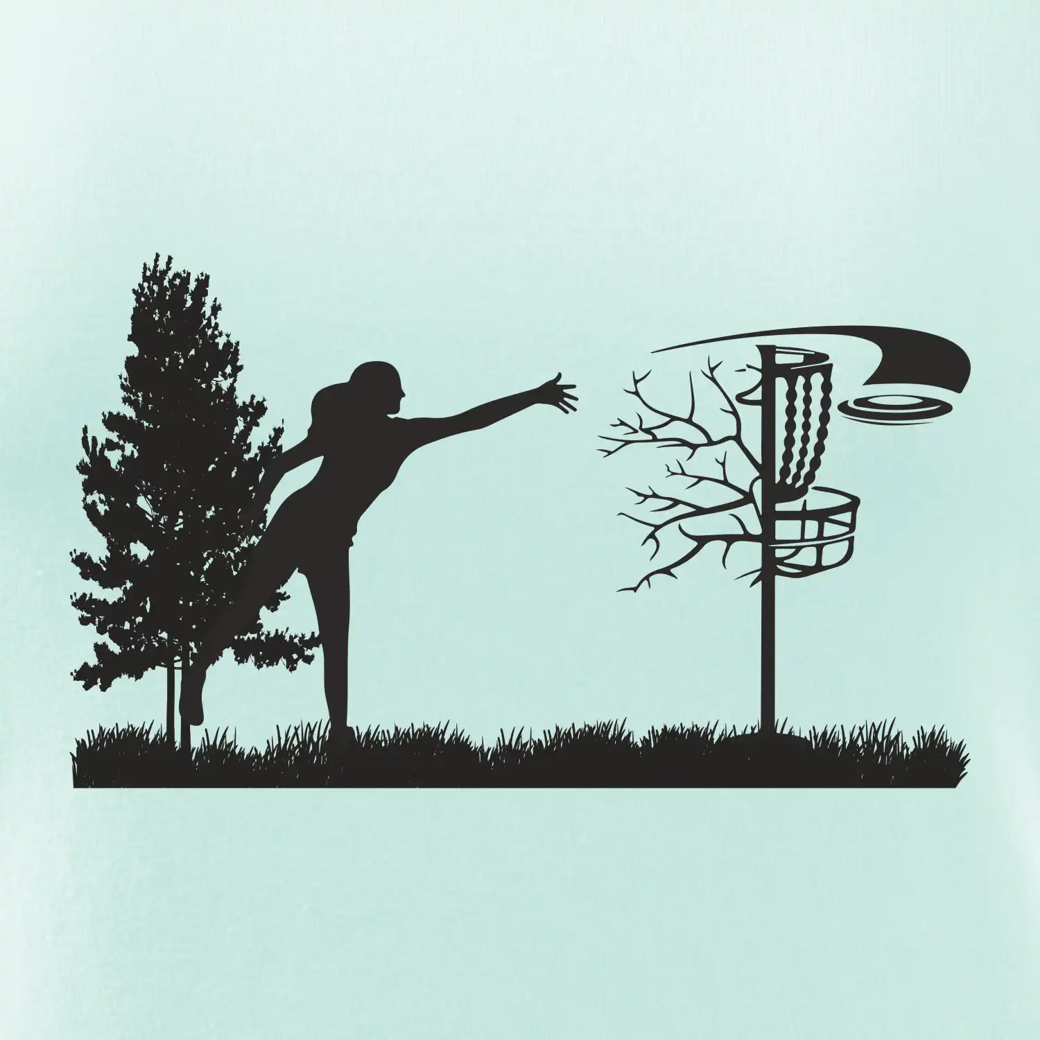 Disc golf - žena černý obrázek