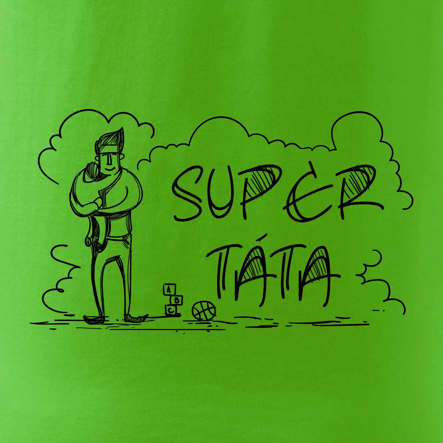 Kreslený nápis super táta