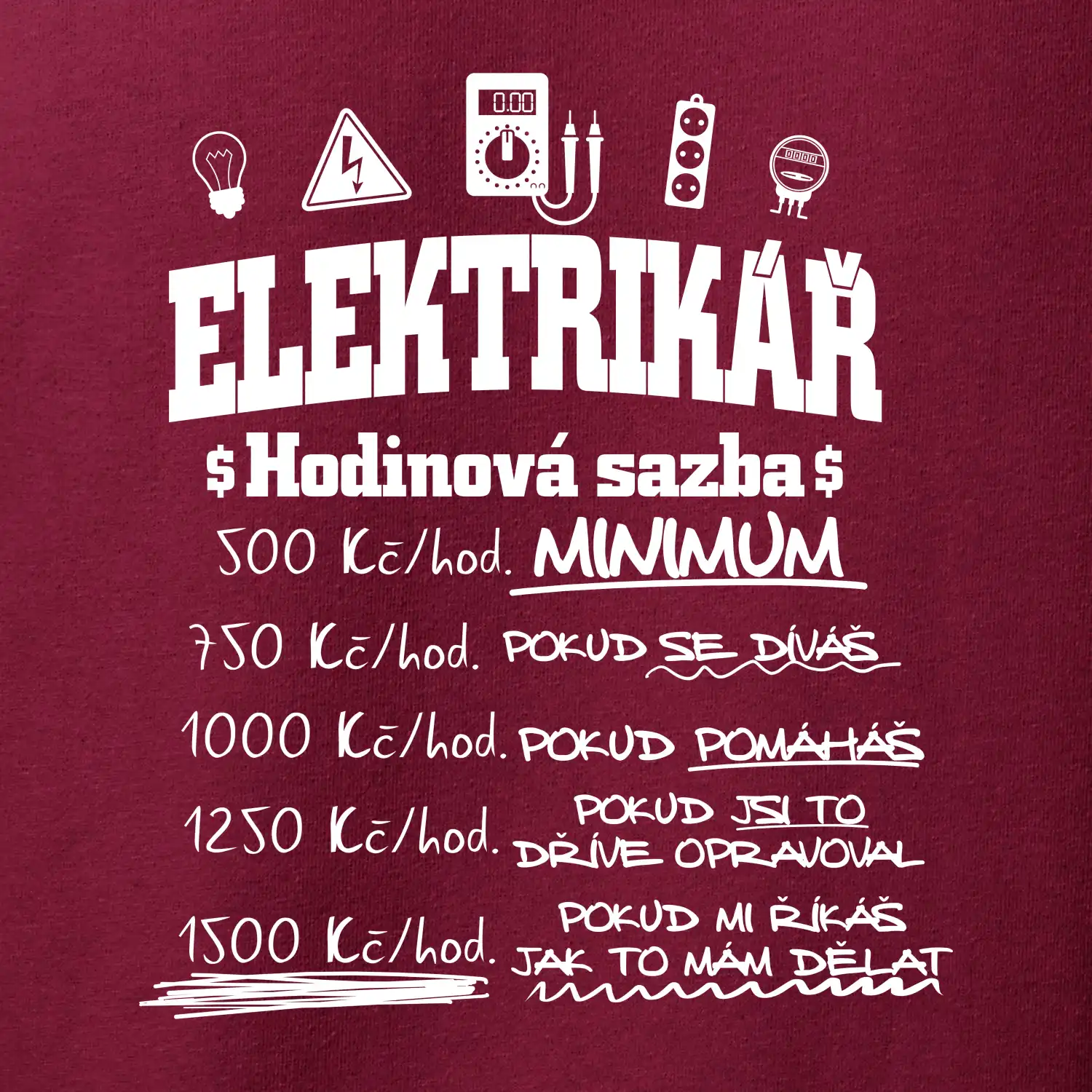 Elektrikář hodinová sazba