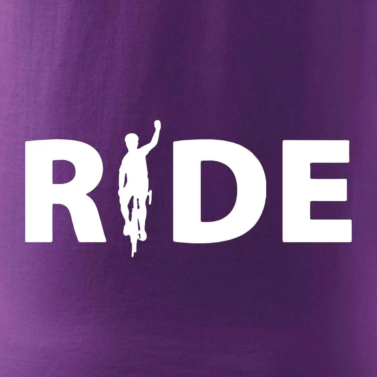 Ride - nápis s cyklistou