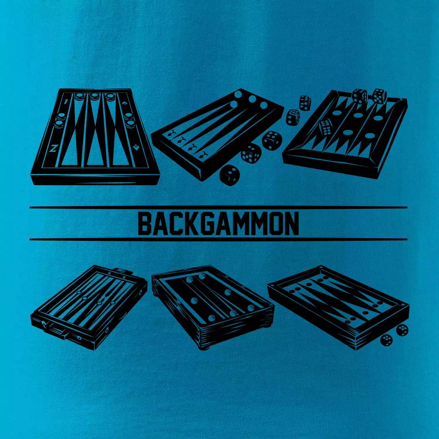 Backgammon černý set