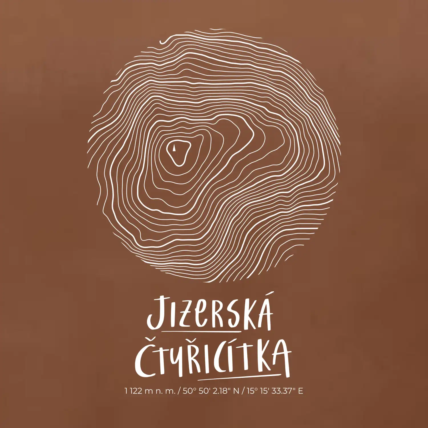 Jizerská čtyřicítka - vrstevnice v kruhu