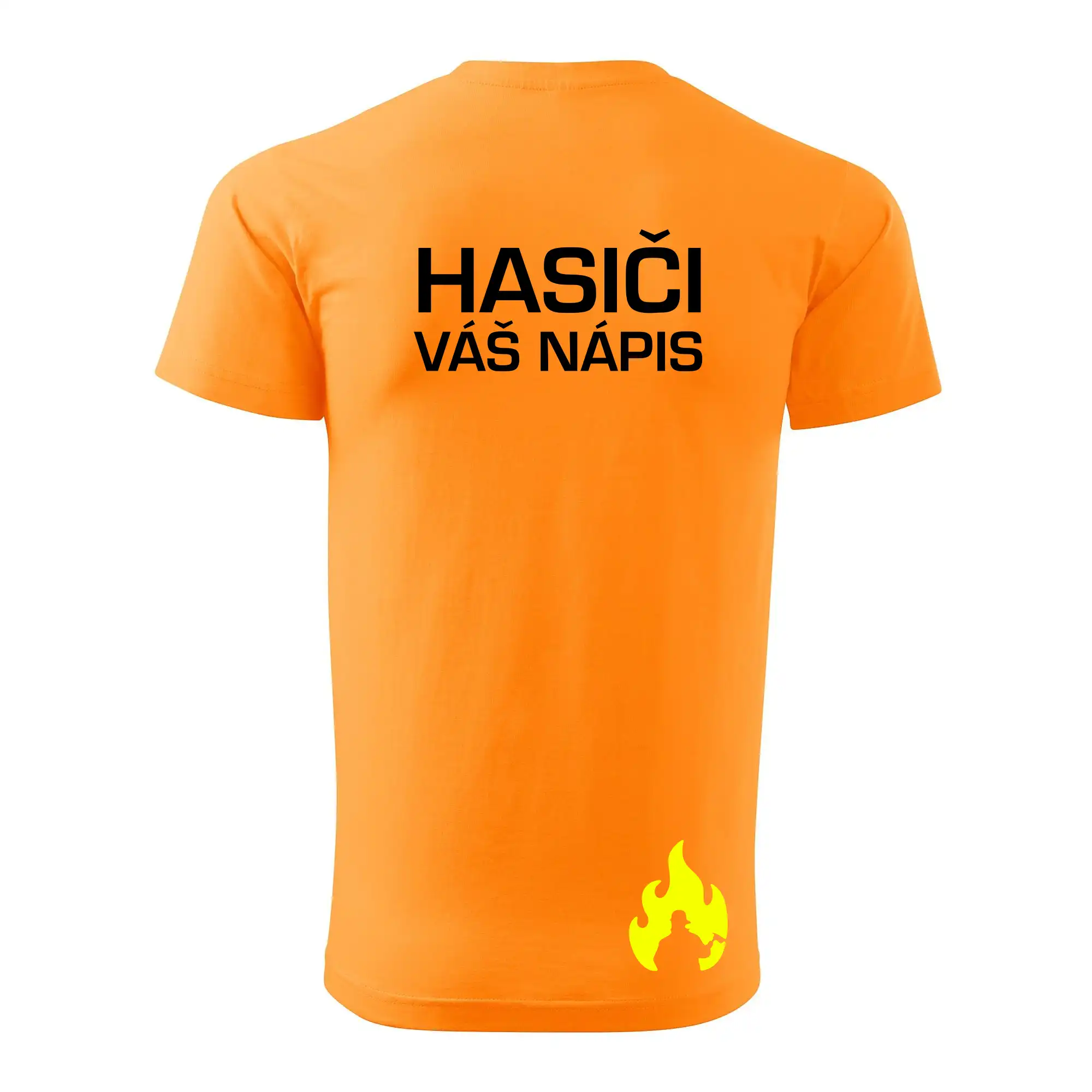 Hasič stojící - nápis hasiči - Velký nápis  na zádech