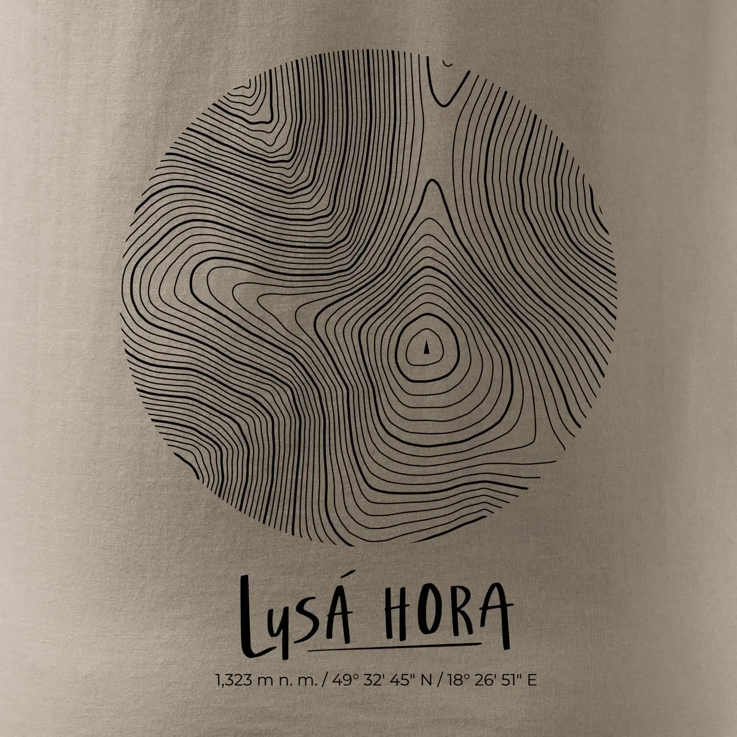 Lysá hora - vrstevnice v kruhu