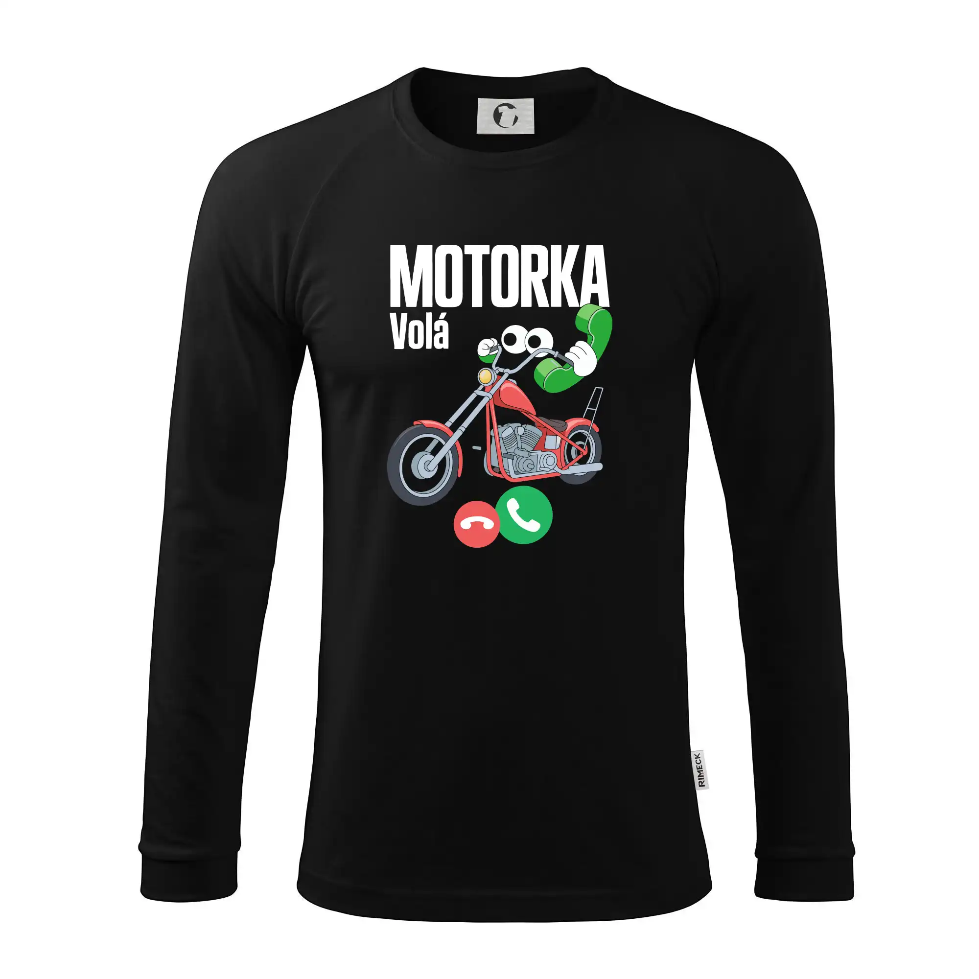 Karikatura motorka chopper volá