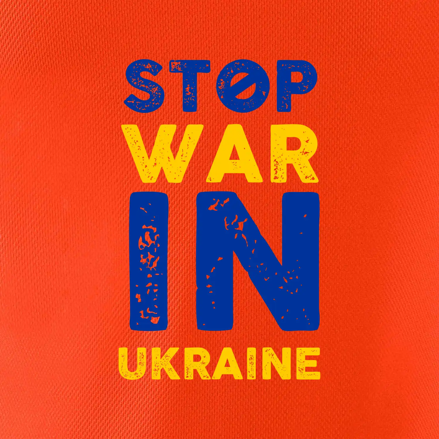 Barevný nápis Stop war in ukraine