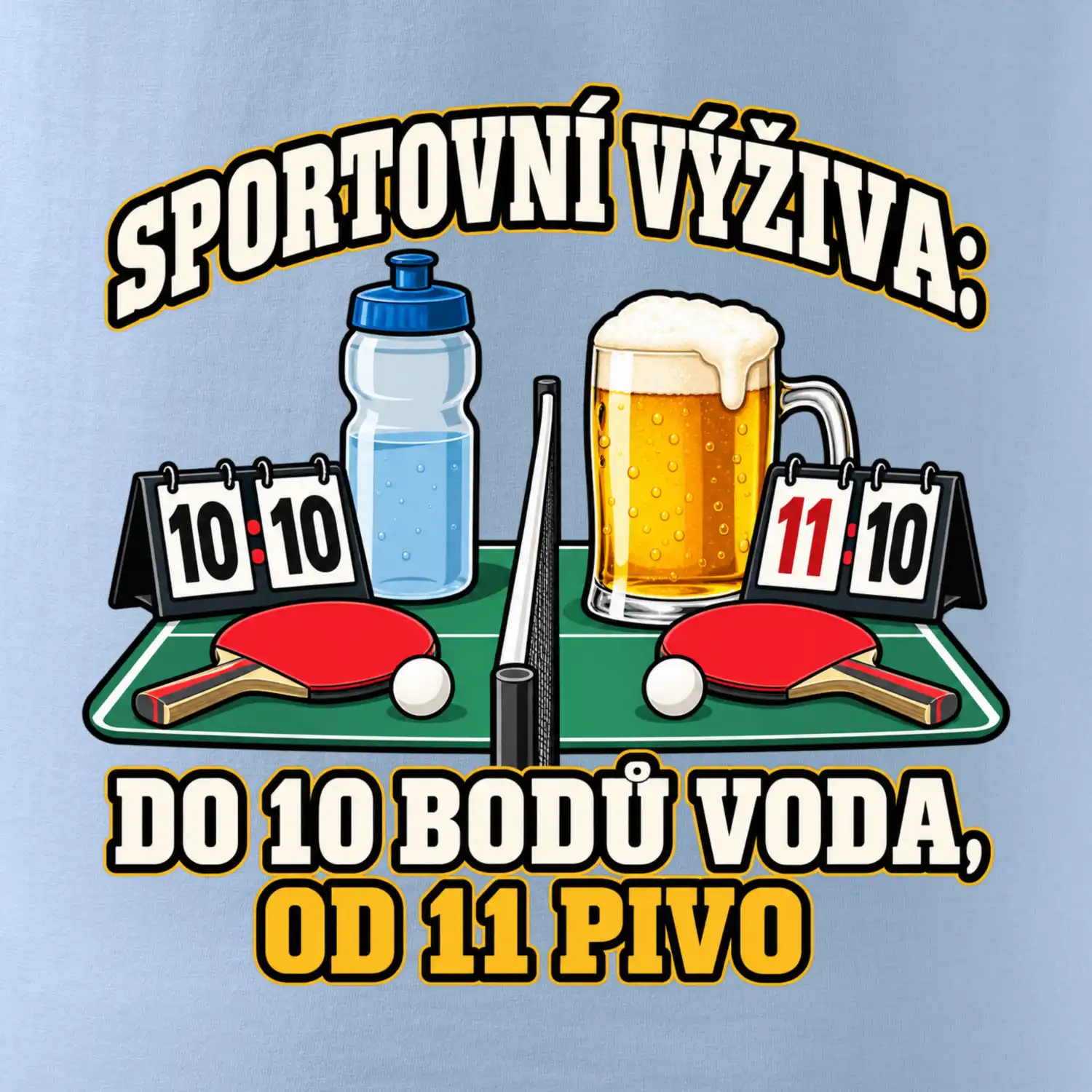 Sportovní výživa -  do 10 bodů voda, od 11 pivo