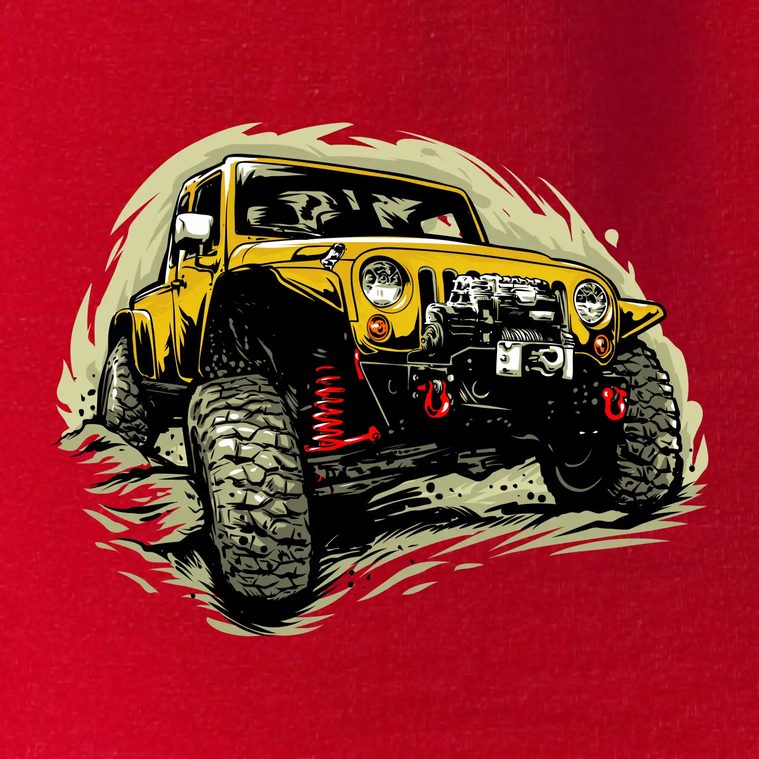 Žlutý offroad s navijákem