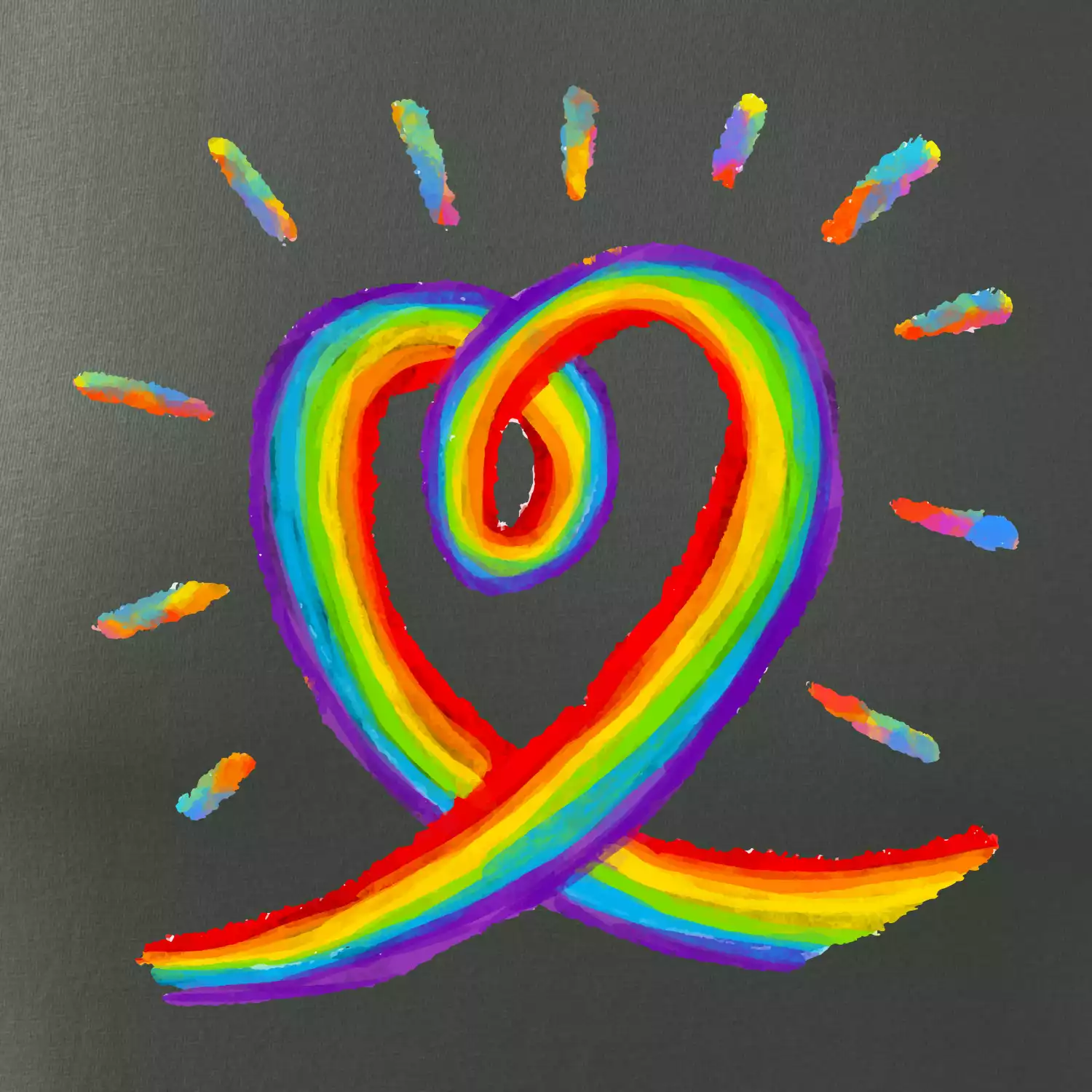Srdce pride duha kreslená