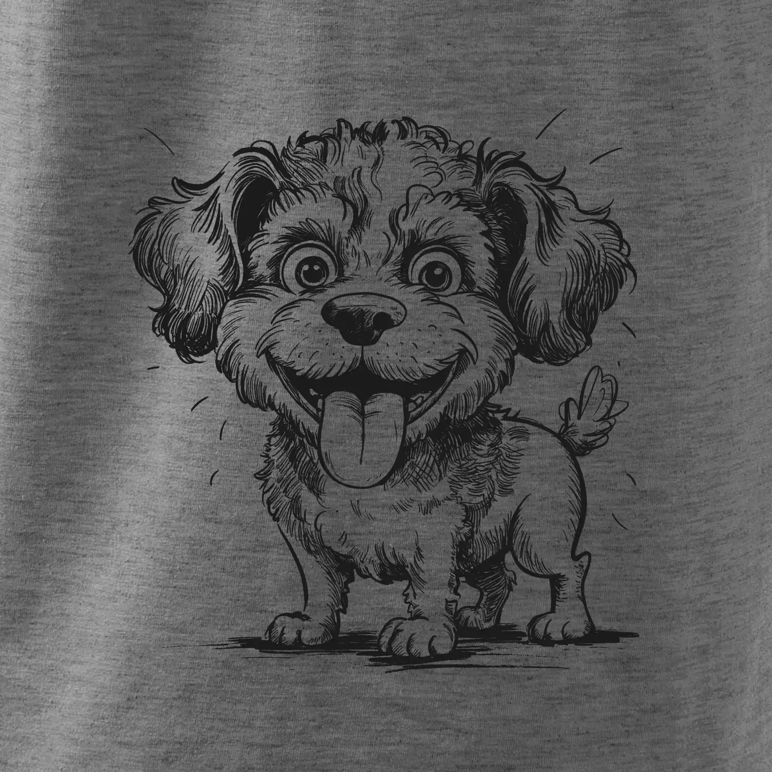 Lagotto romagnolo karikatura vypláznutý jazyk