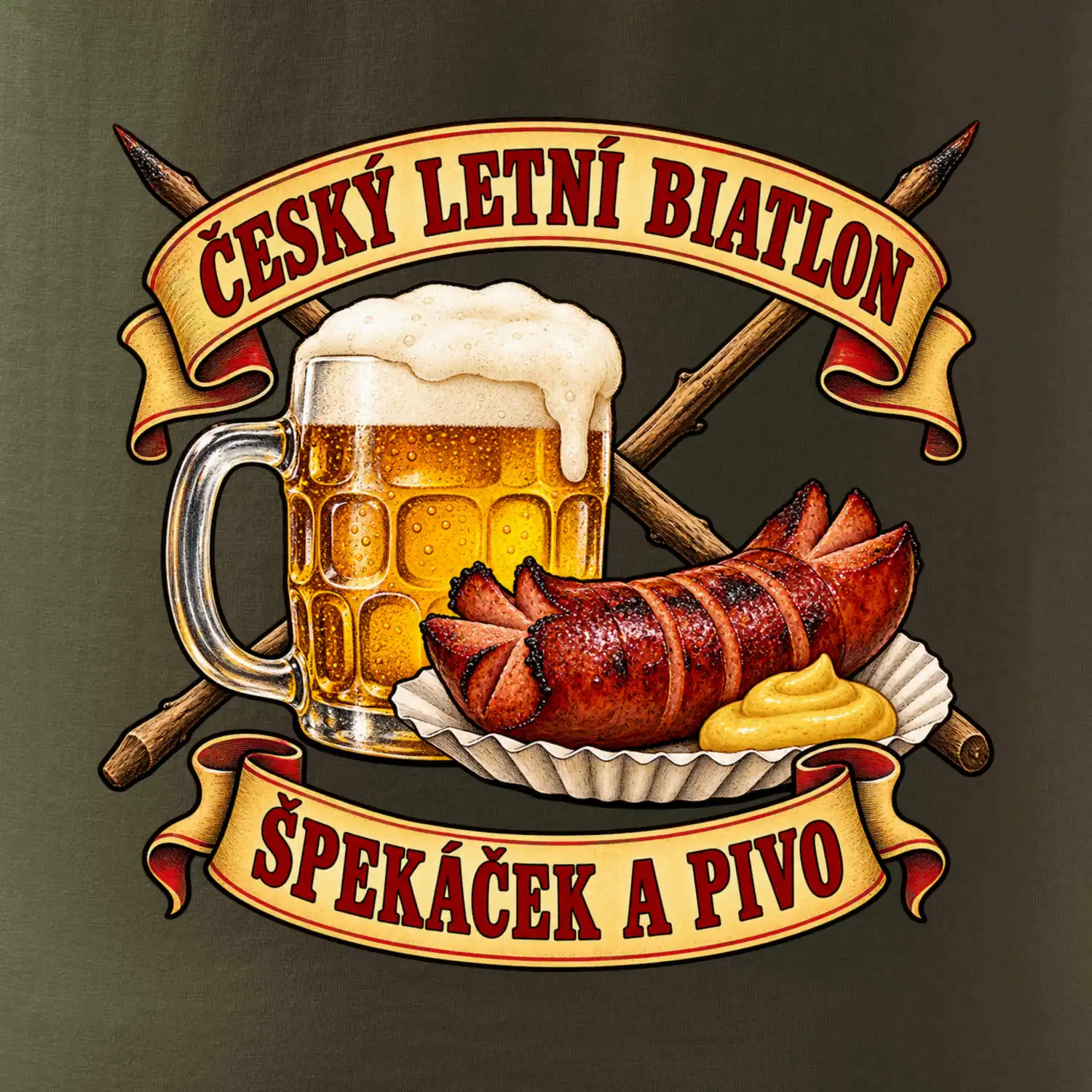 Český letní biatlon špekáček a pivo