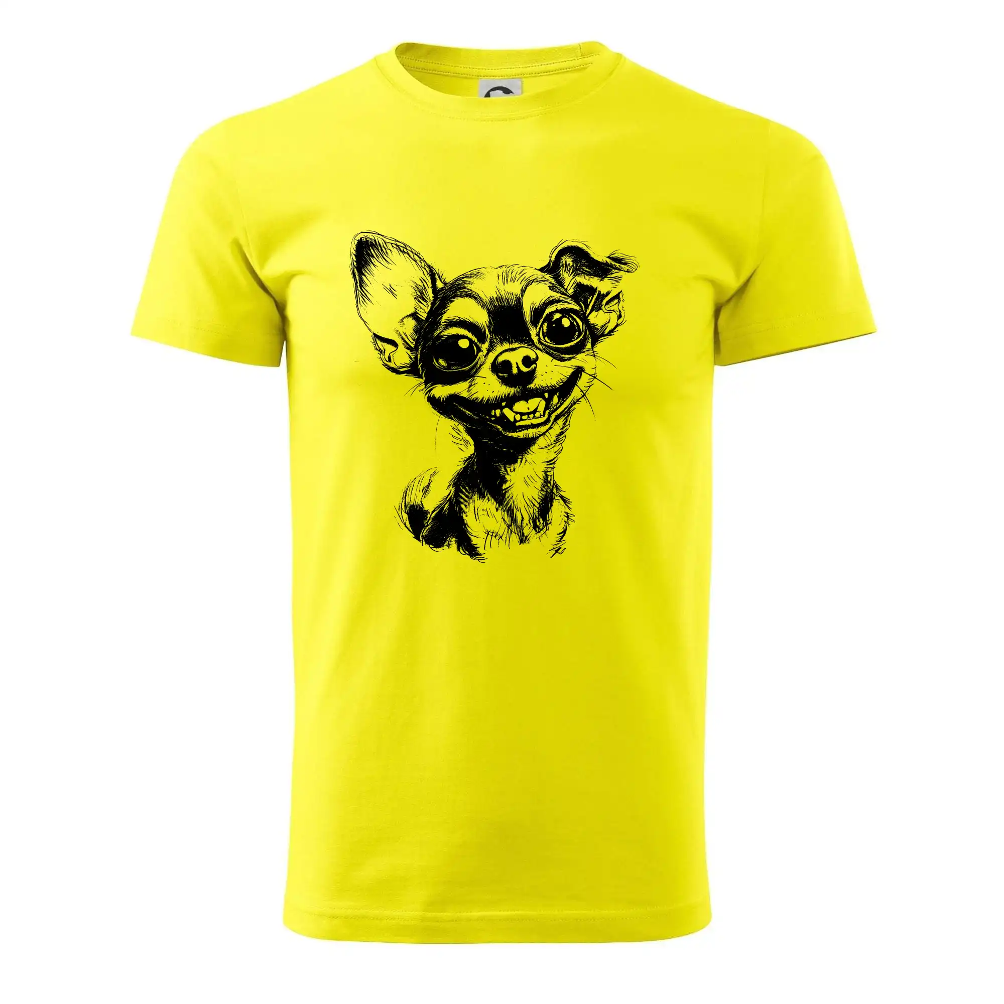 Černobílá karikatura čivava