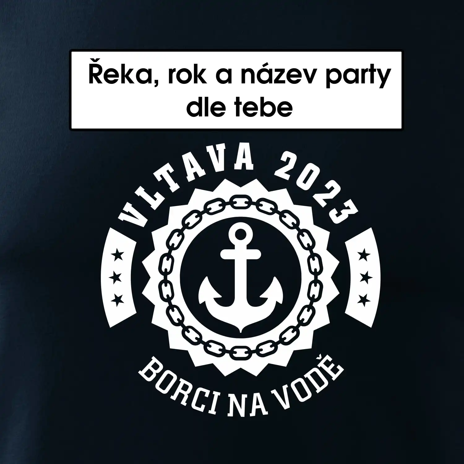 Na vodu - kotva (vlastní nápis)