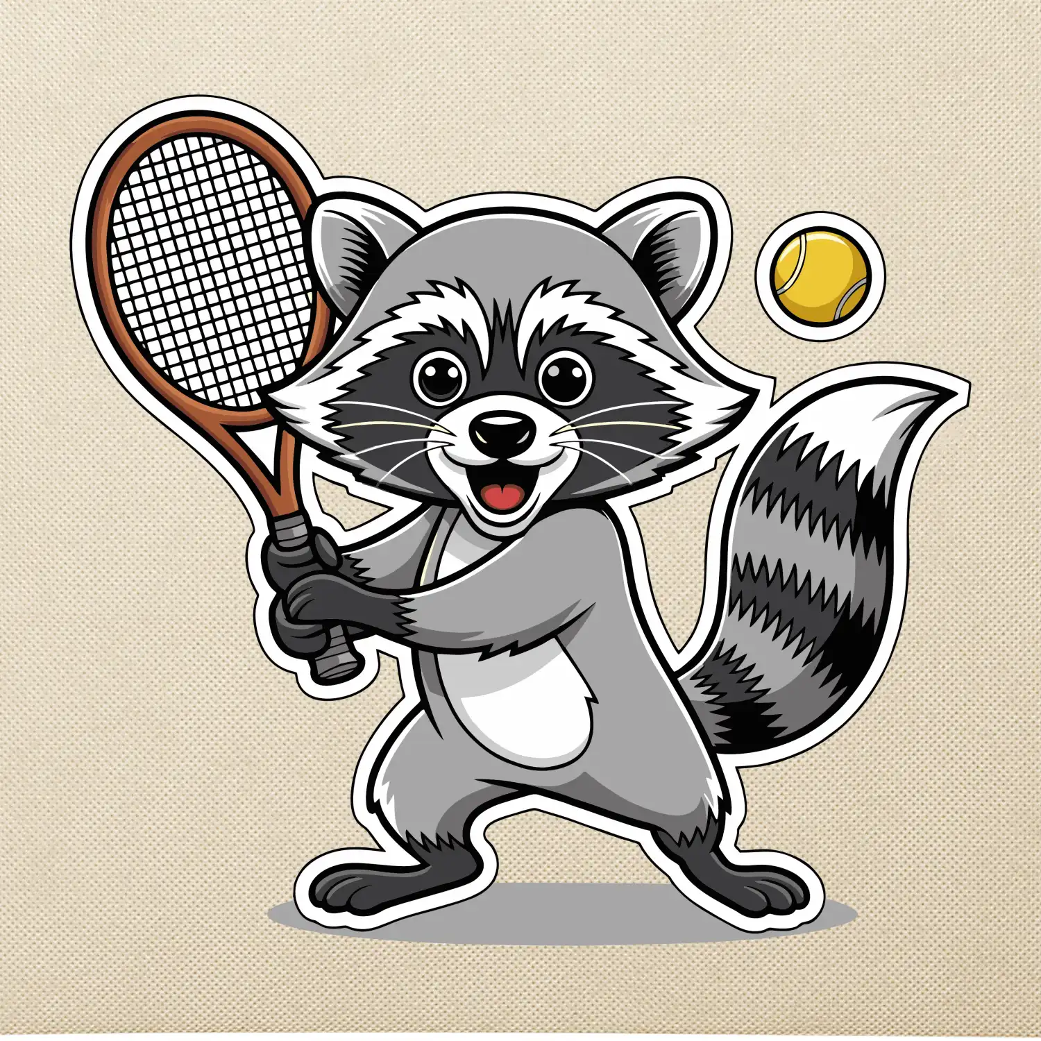 Mýval hraje tenis kreslený