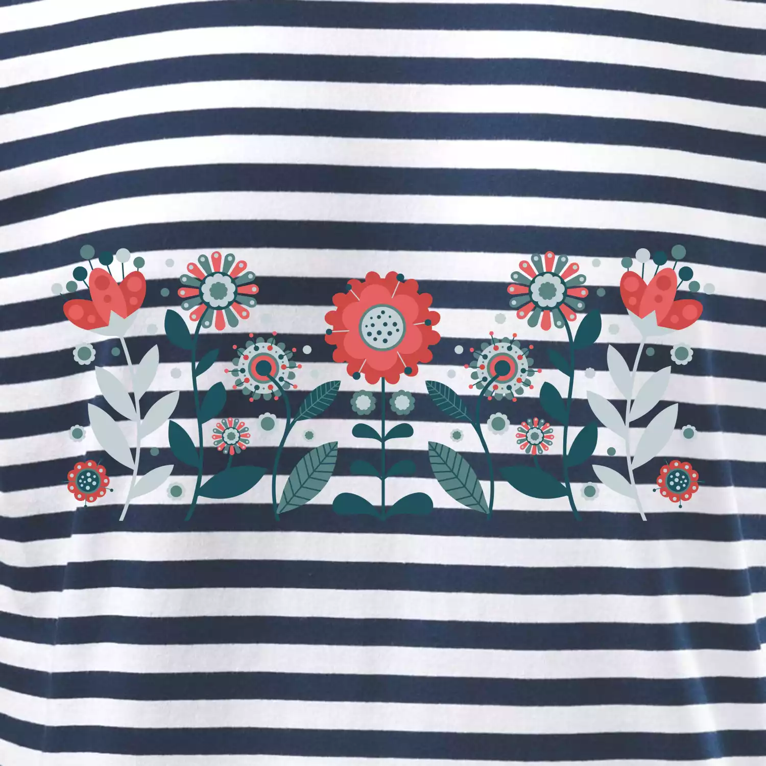 Folklor - květiny v řadě