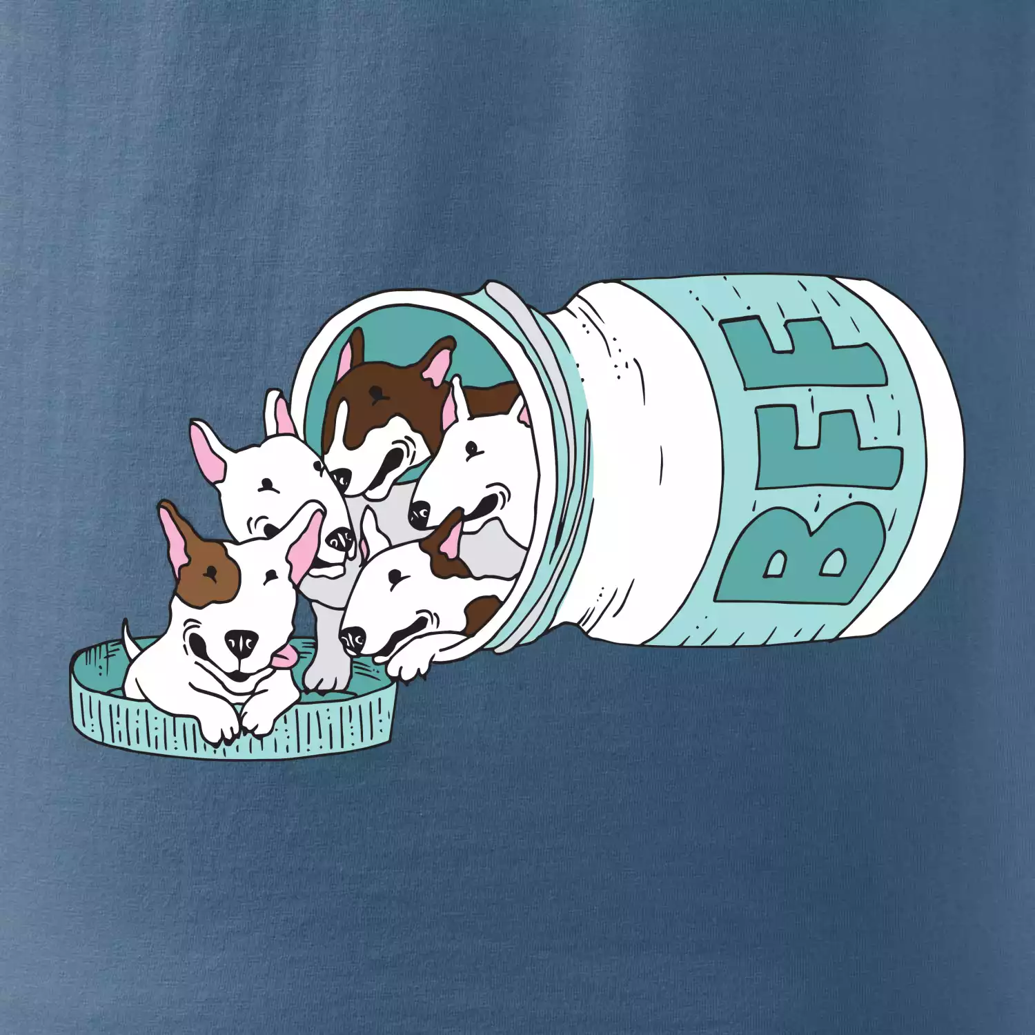 Bullterrier Friends Forever zelené (Pecka design)