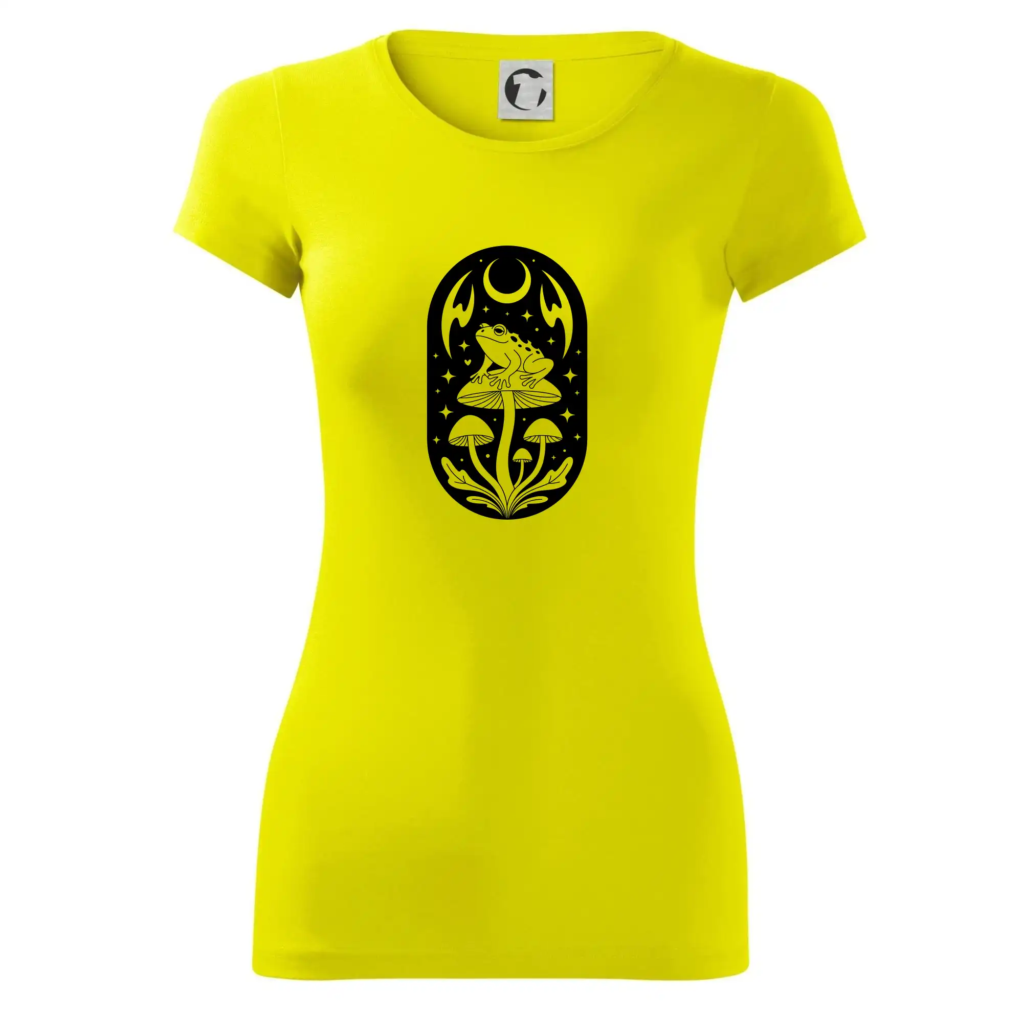 Goblincore černobílá oválná žába