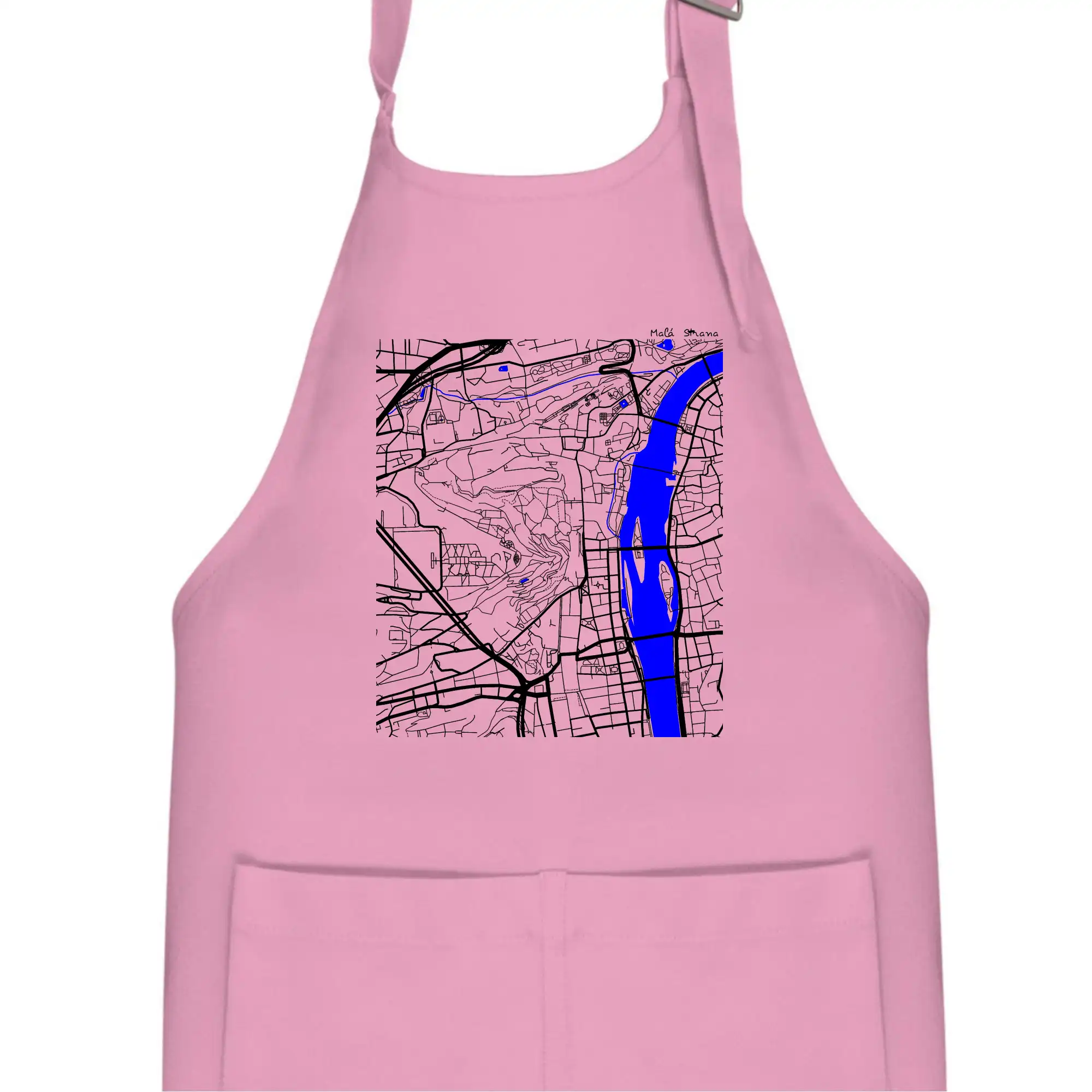 Praha Malá Strana - Mapa s vodními toky