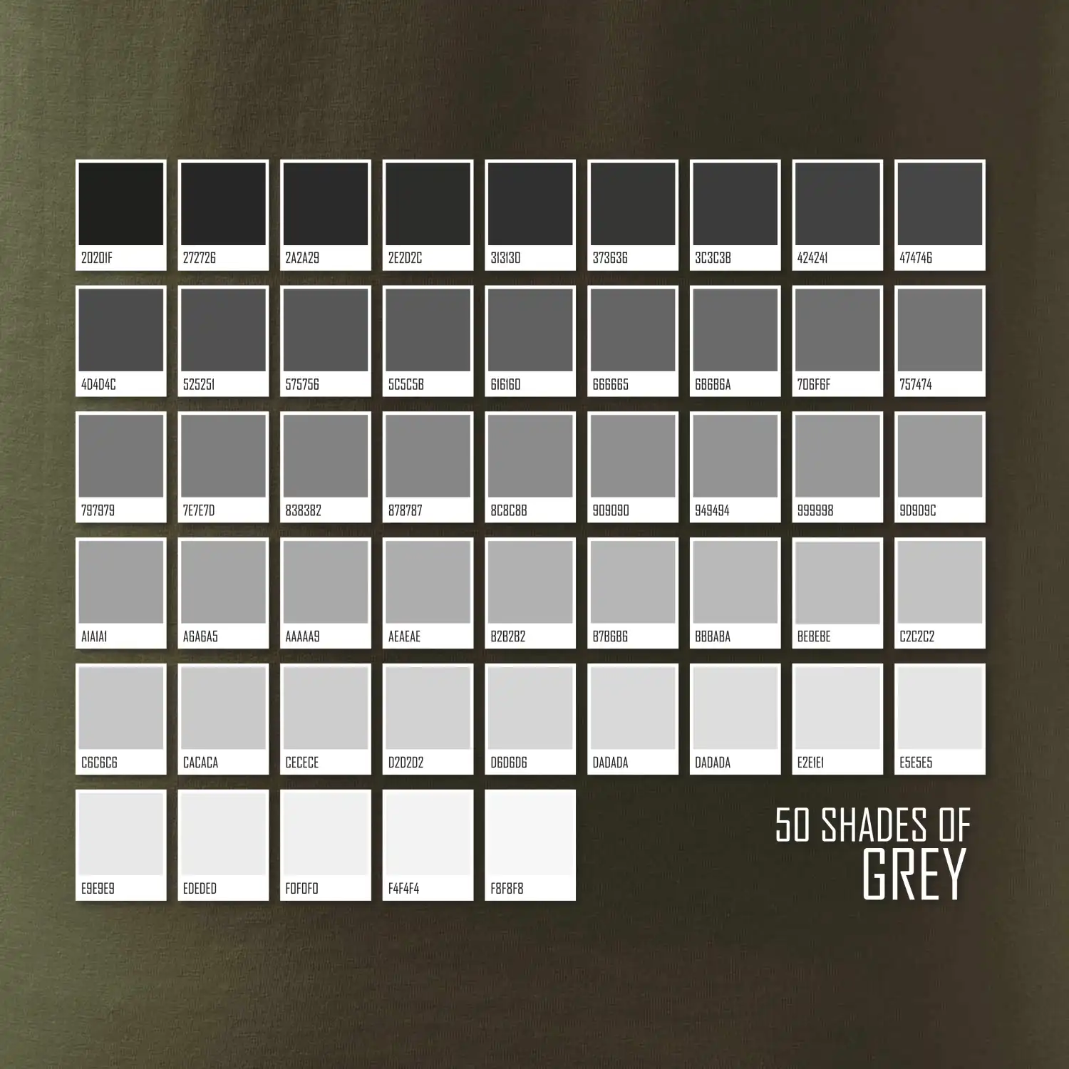 50 barevných odstínů šedi