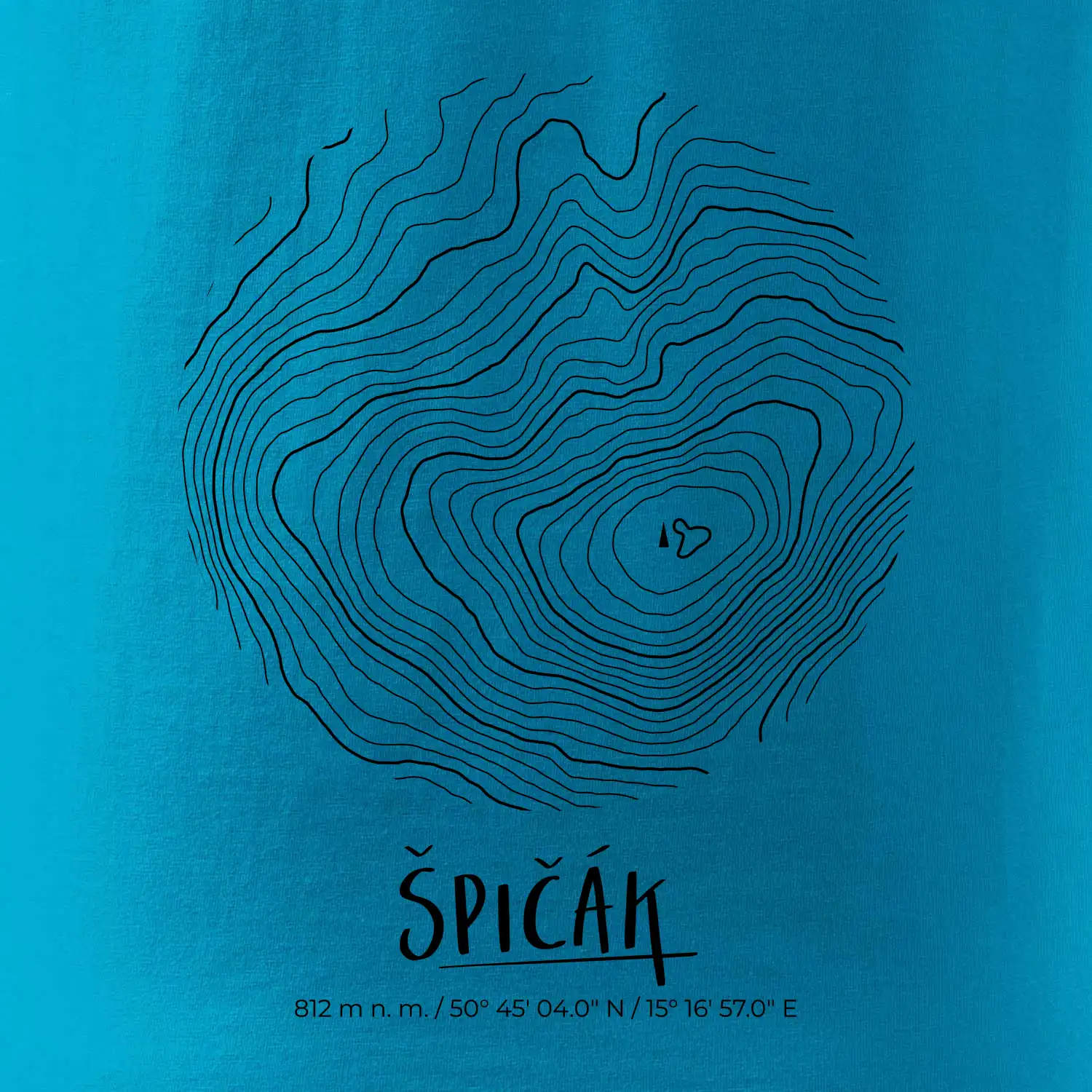 Špičák - vrstevnice v kruhu