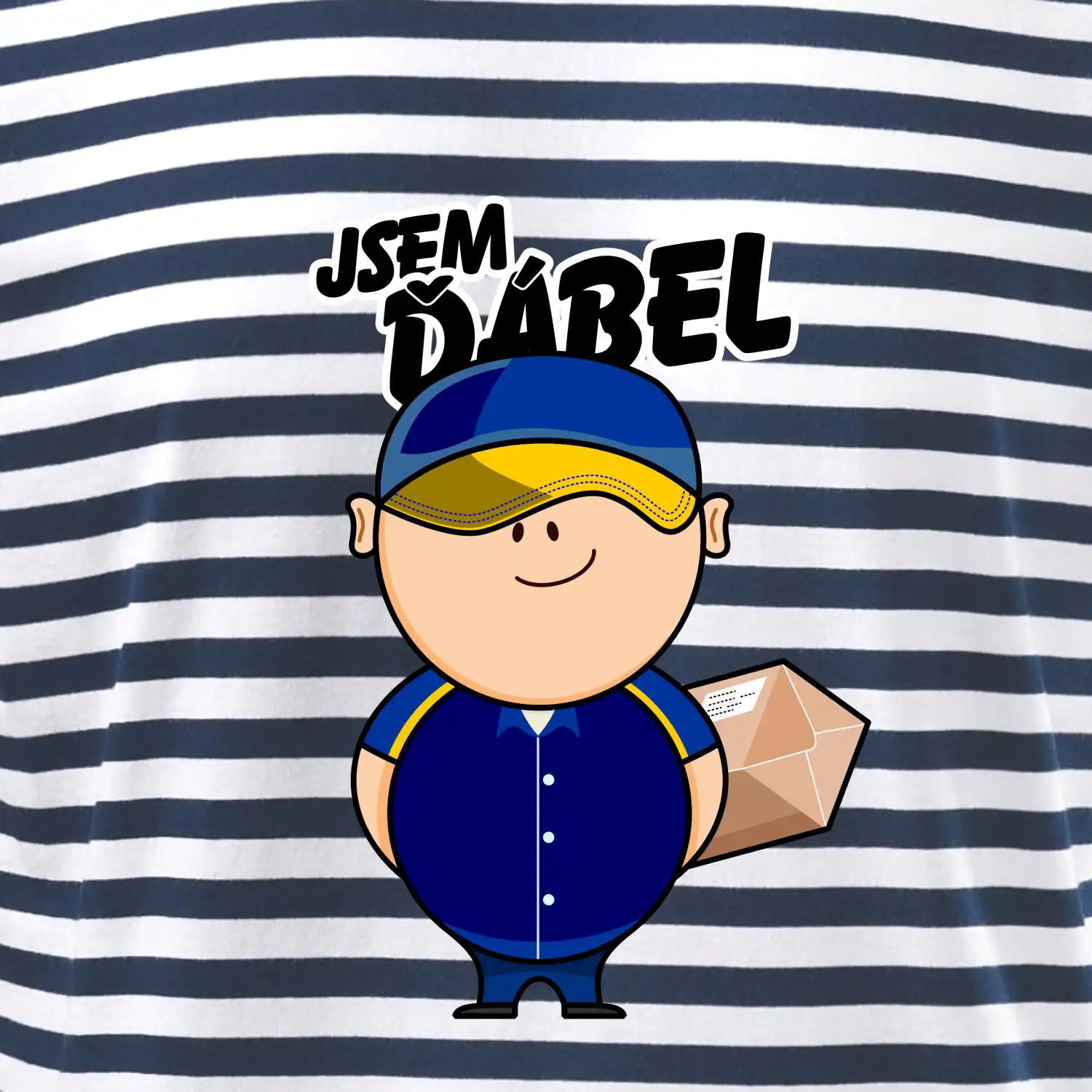 Jsem ďábel doručovatel modro žlutý