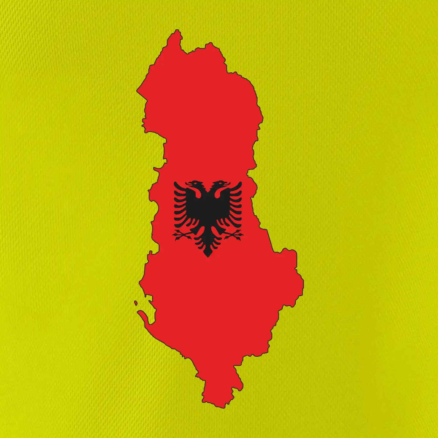 Albánie mapa a znak