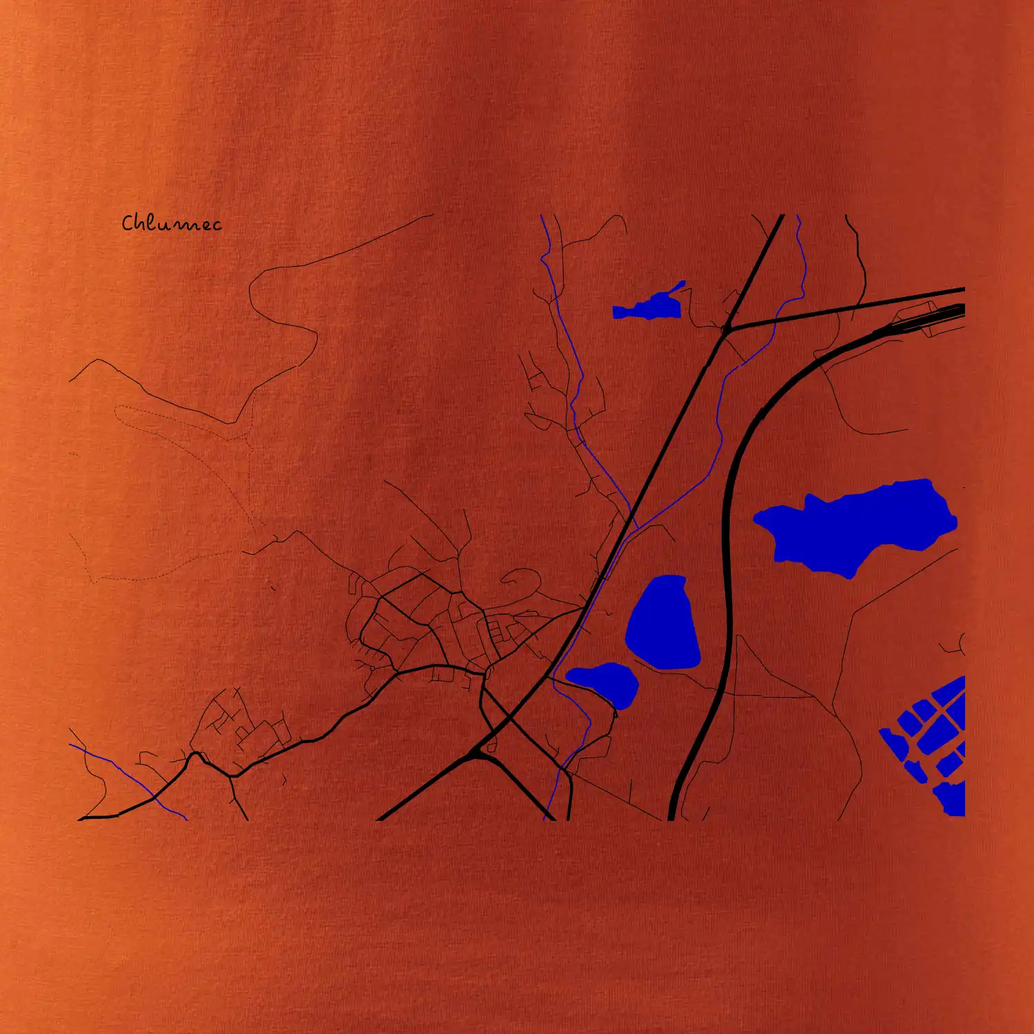 Chlumec 403 39 mapa s vodními toky