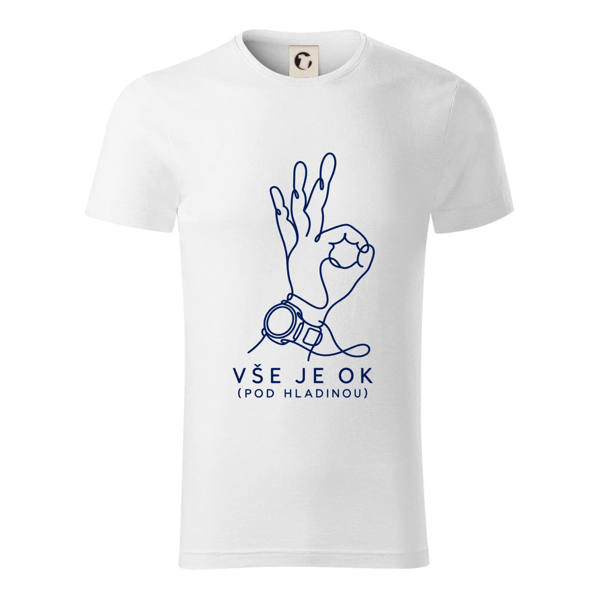 Vše je ok potápěčský signál rukou kreslený jednou linkou