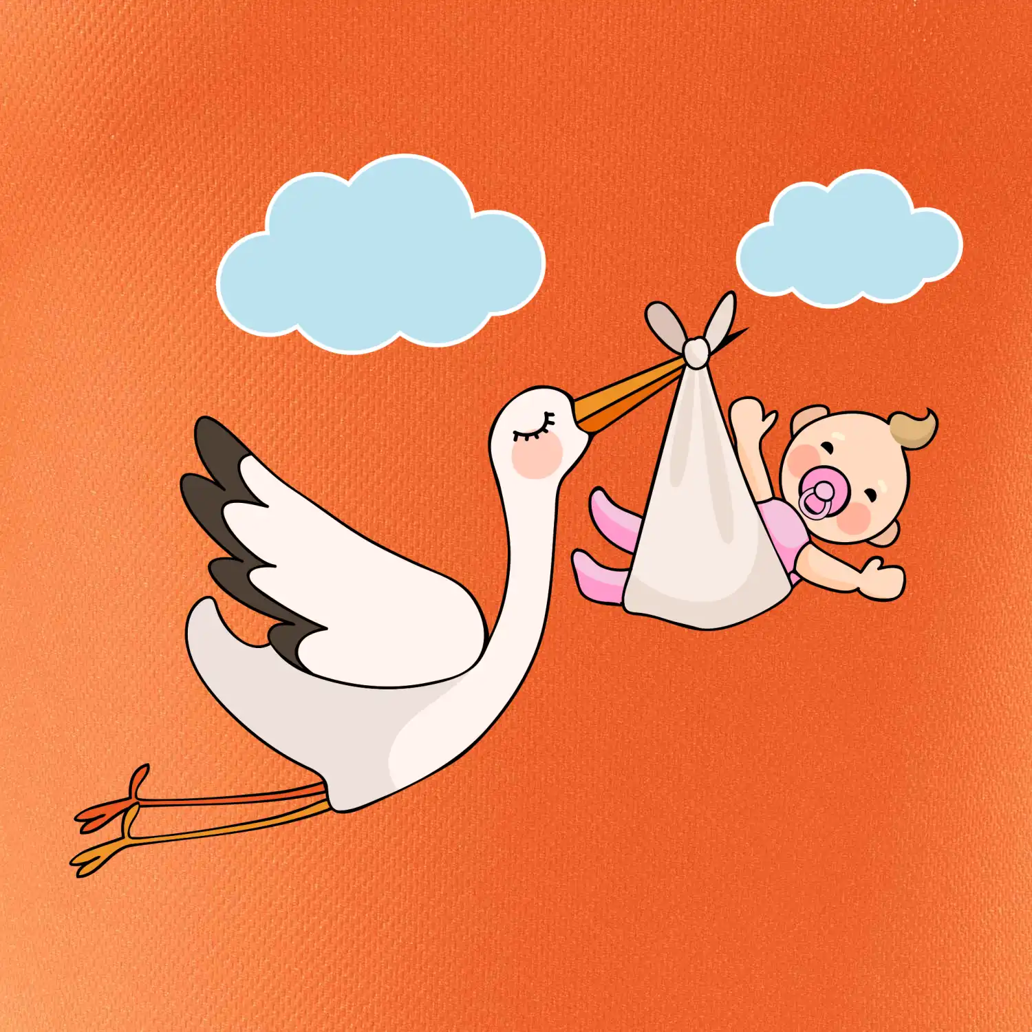 Čáp čekáme miminko - holka