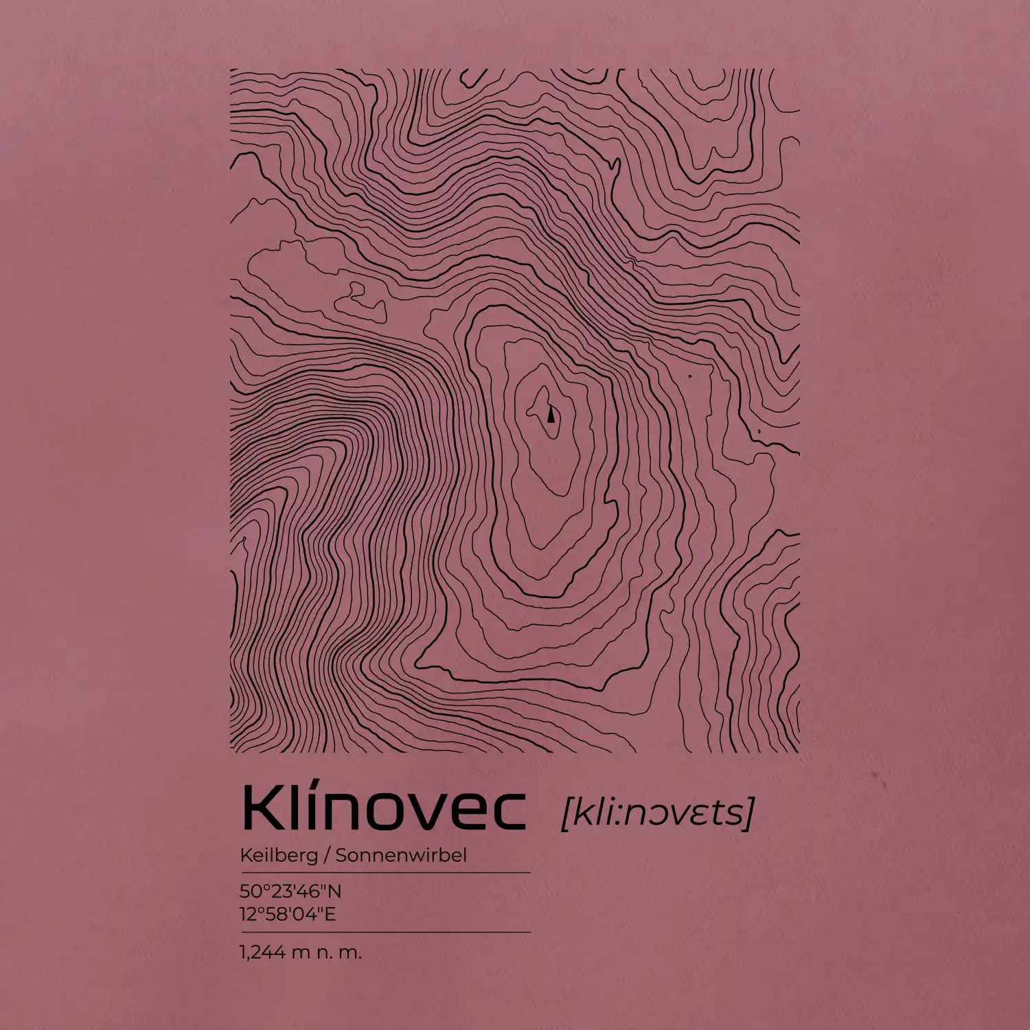 Klínovec - vrstevnice v obdélníku