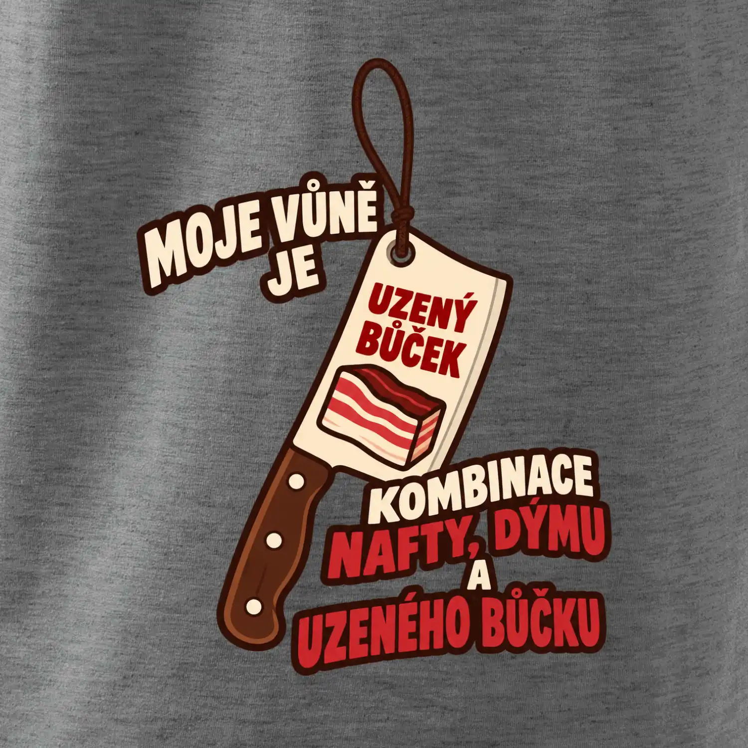 Vůně nafty dýmu a uzeného bůčku
