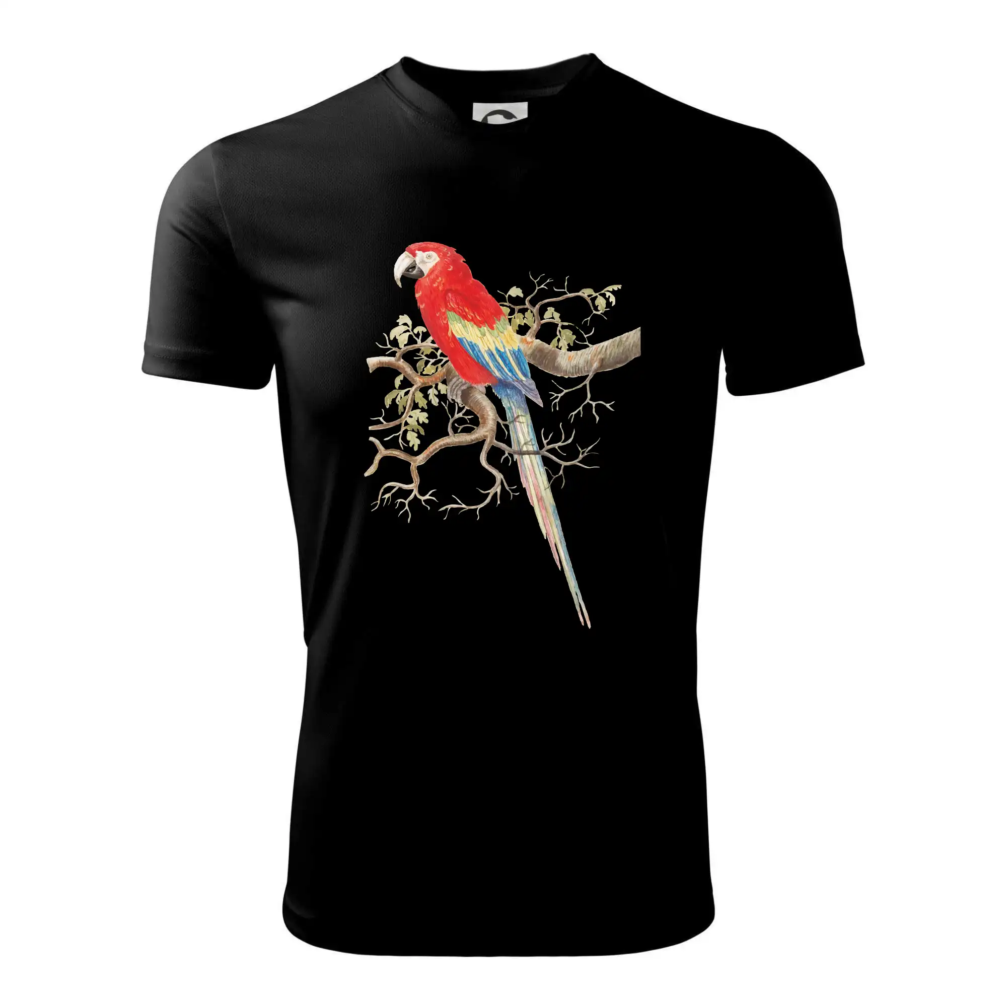 Papoušek na listnatém stromě