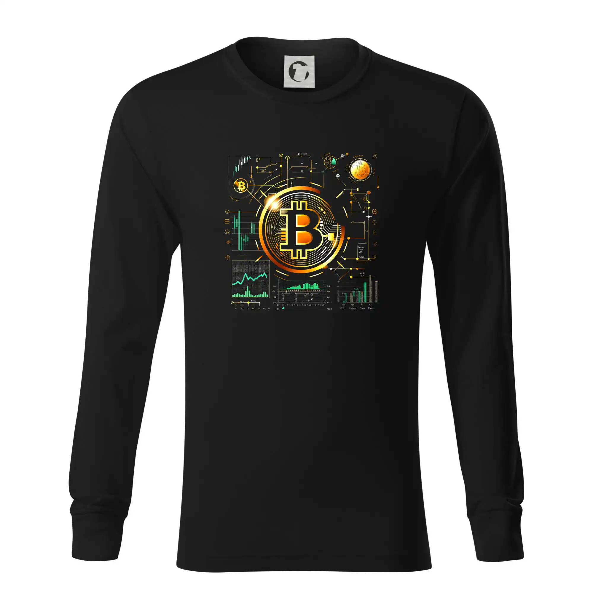 Bitcoin logo s grafy