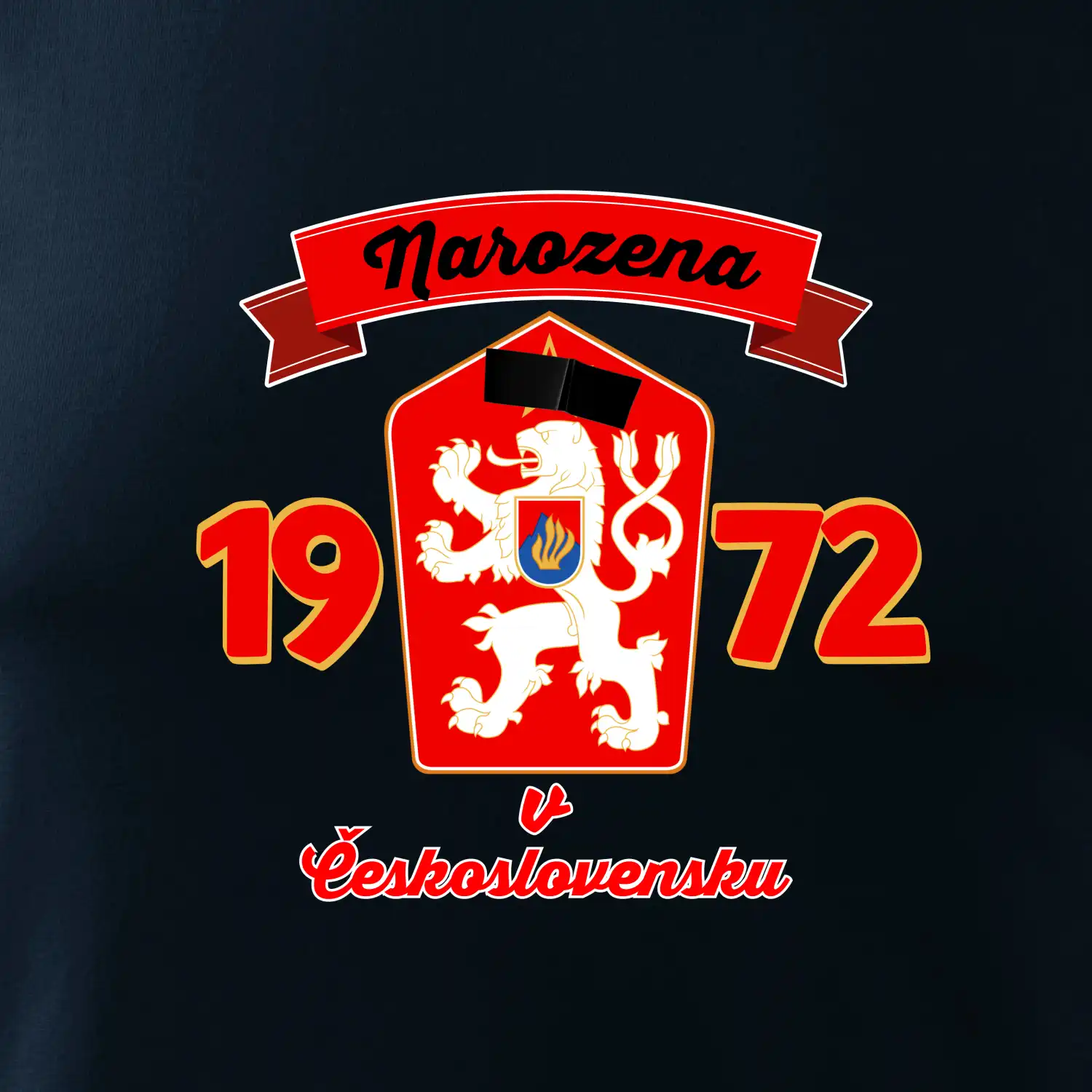 Narozena v Československu - Přelepený znak 1972