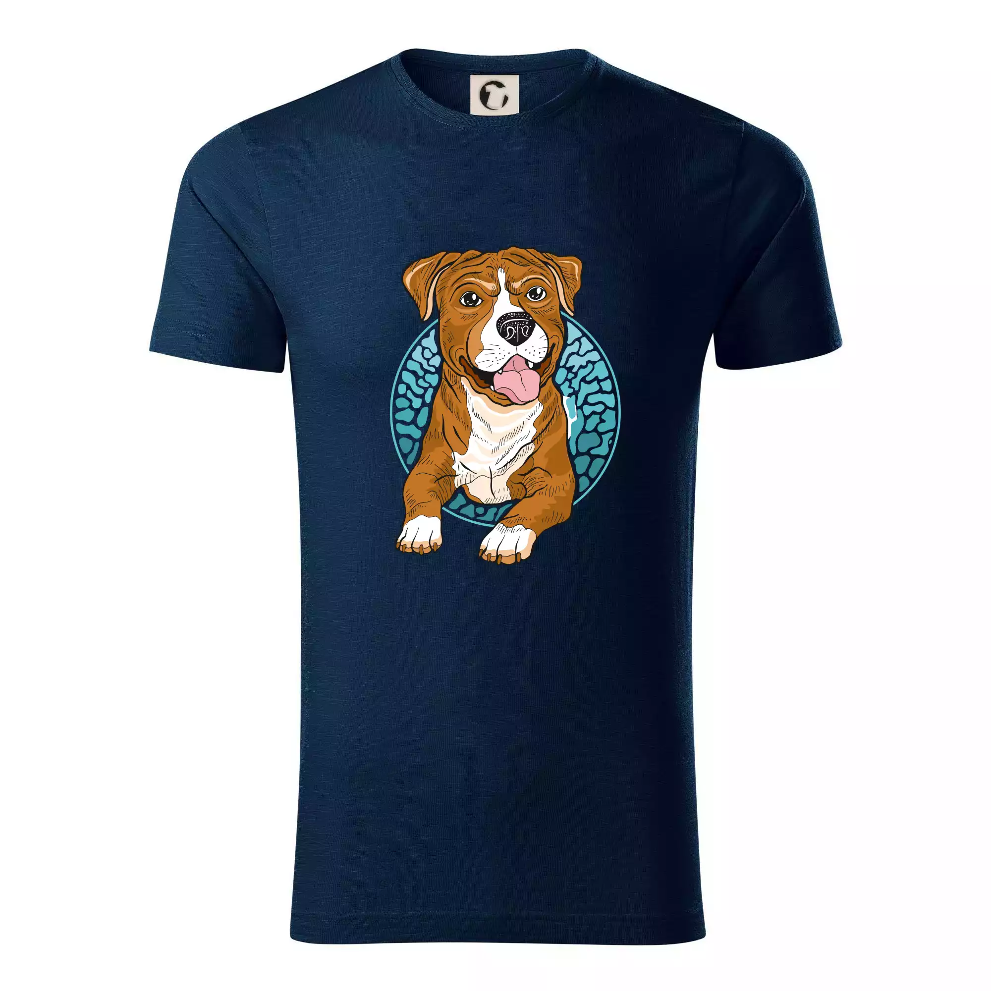 Americký staford kreslený v kolečku (Pecka design)