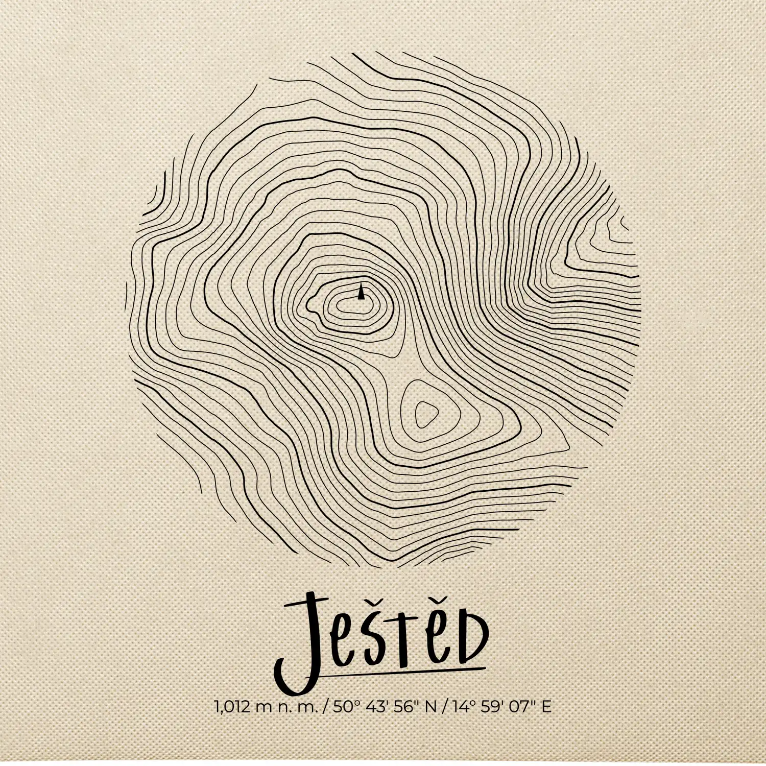 Ještěd - vrstevnice v kruhu