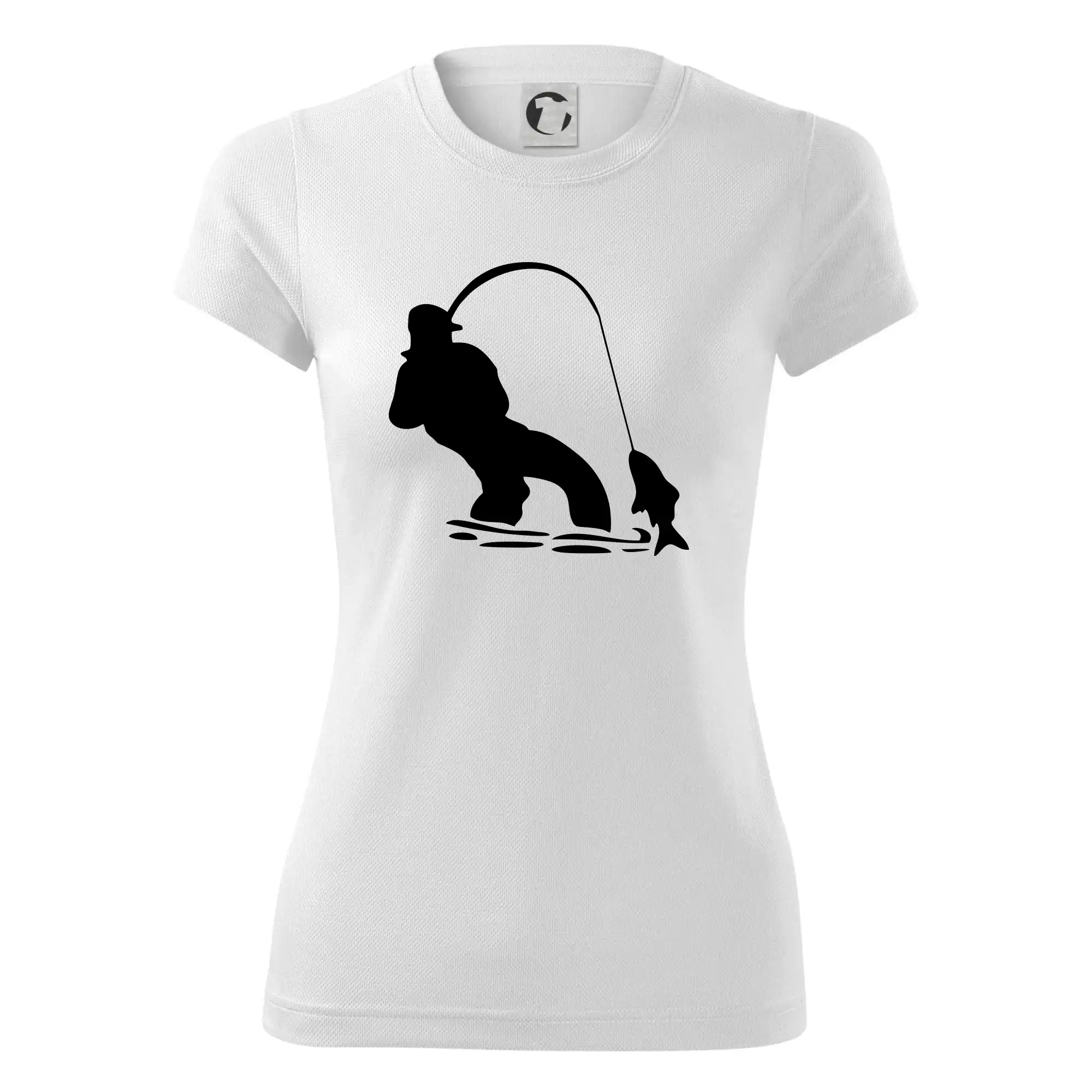 Rybář tahající rybu