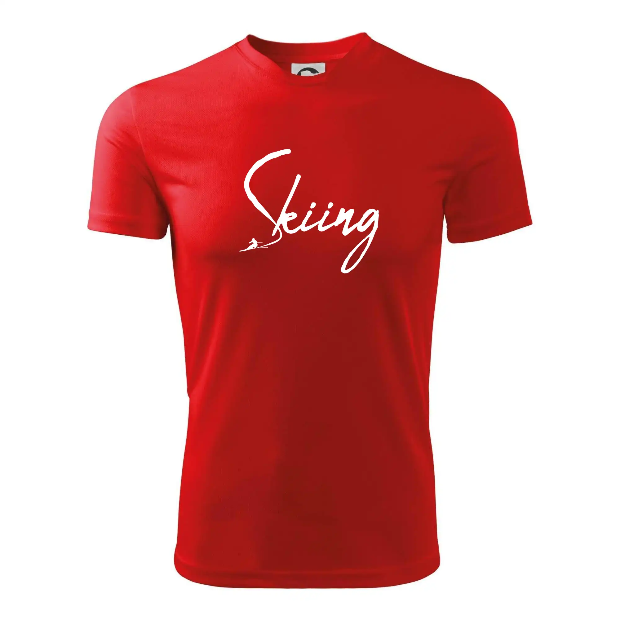 Skiing nápis lyžař